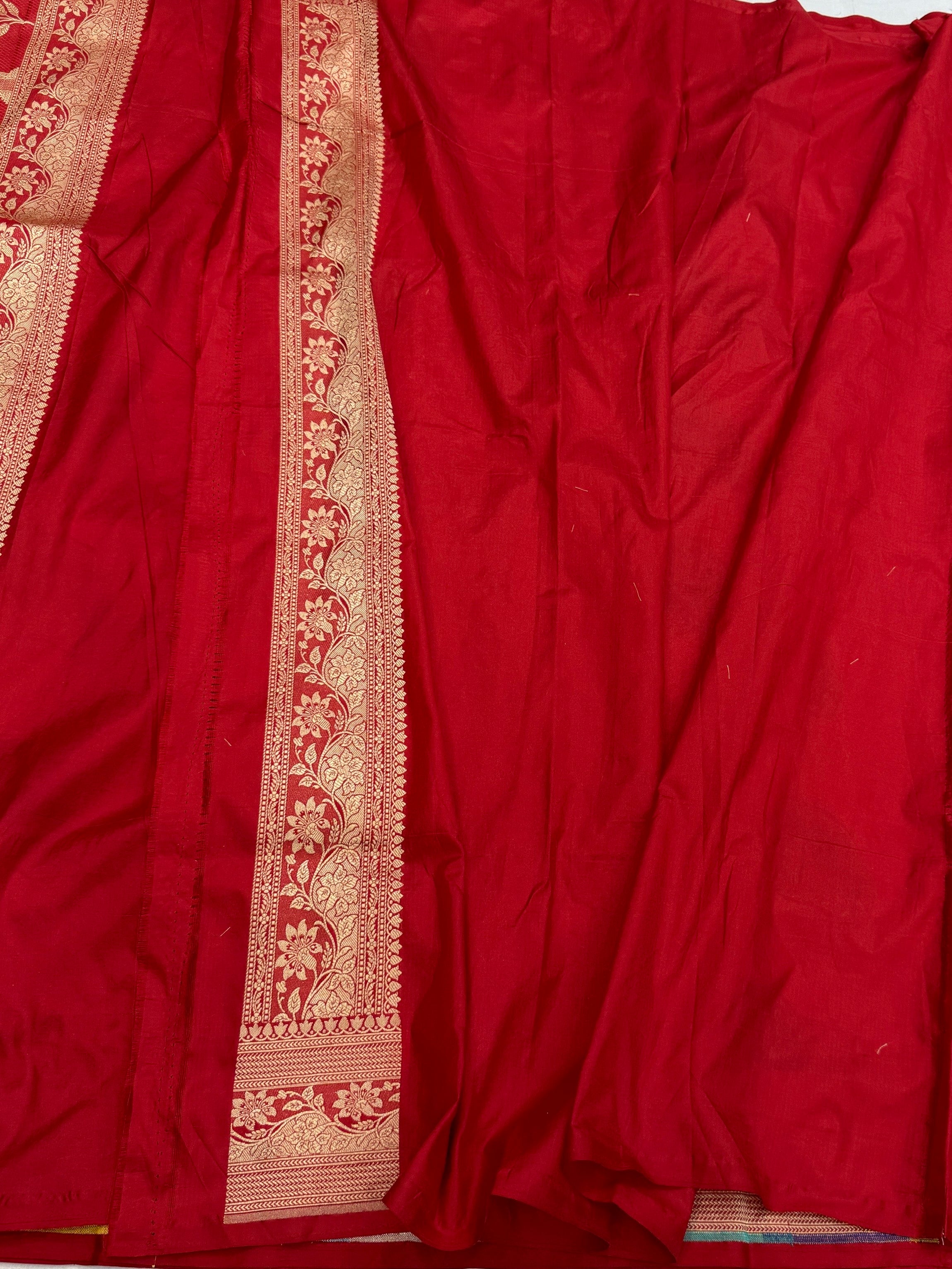 Multicolour Banarasi Pure Silk Saree – Cutwork Weave in 100% Pure Katan Silk