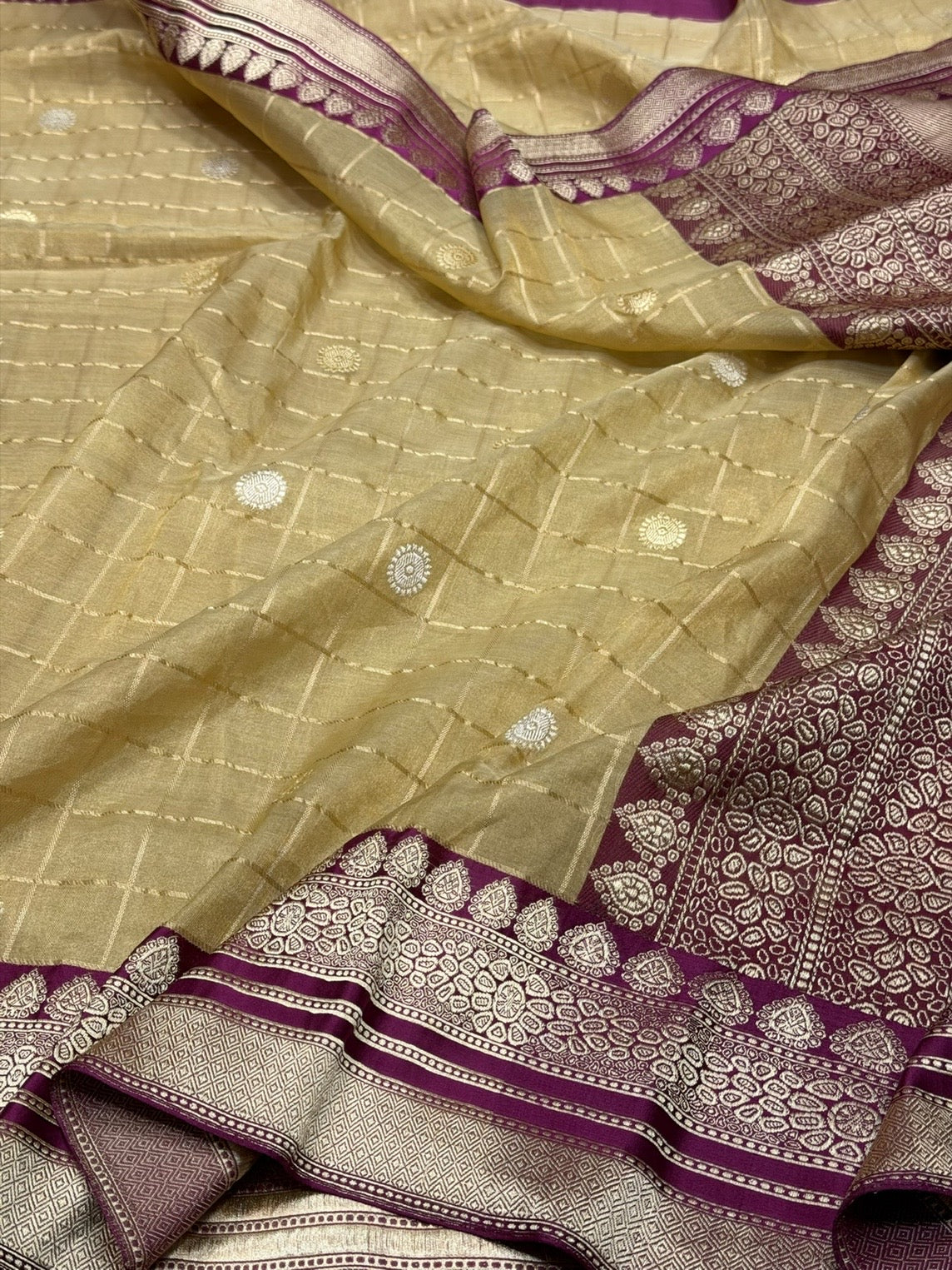 Gold Handwoven Pure Banarasi Tissue Silk Saree