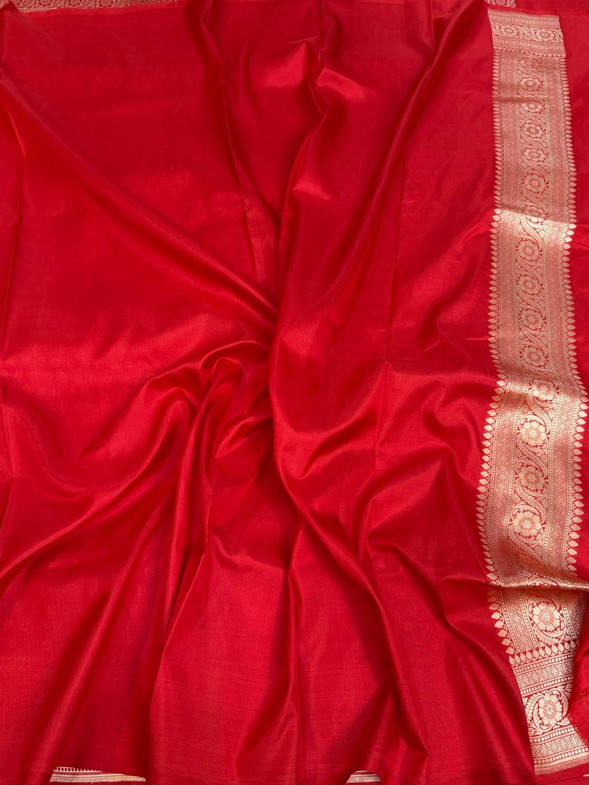 Red Banarasi Pure Katan Silk Saree