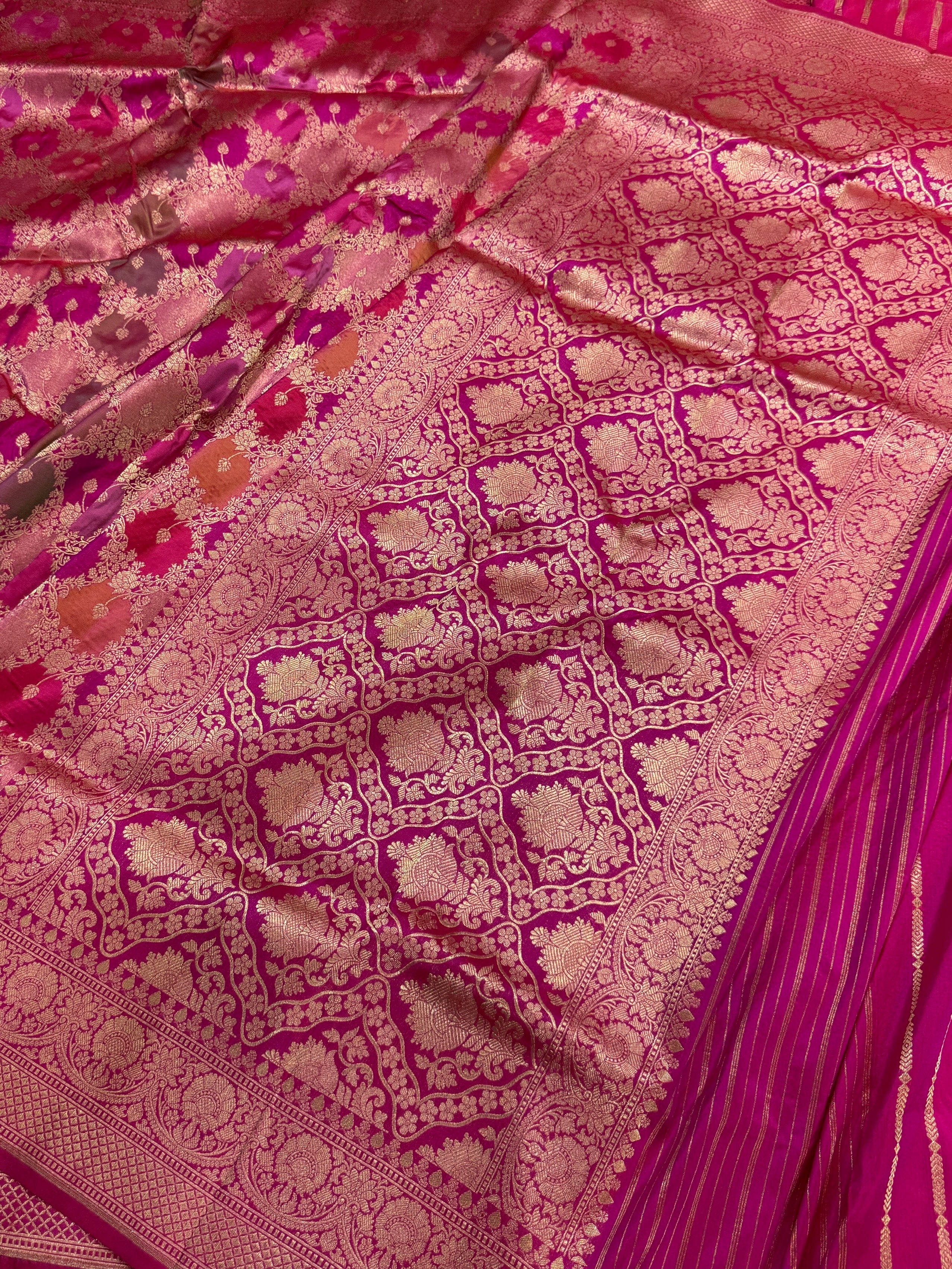 Multicolour Banarasi Pure Silk Saree β Cutwork Weave in 100% Pure Katan Silk