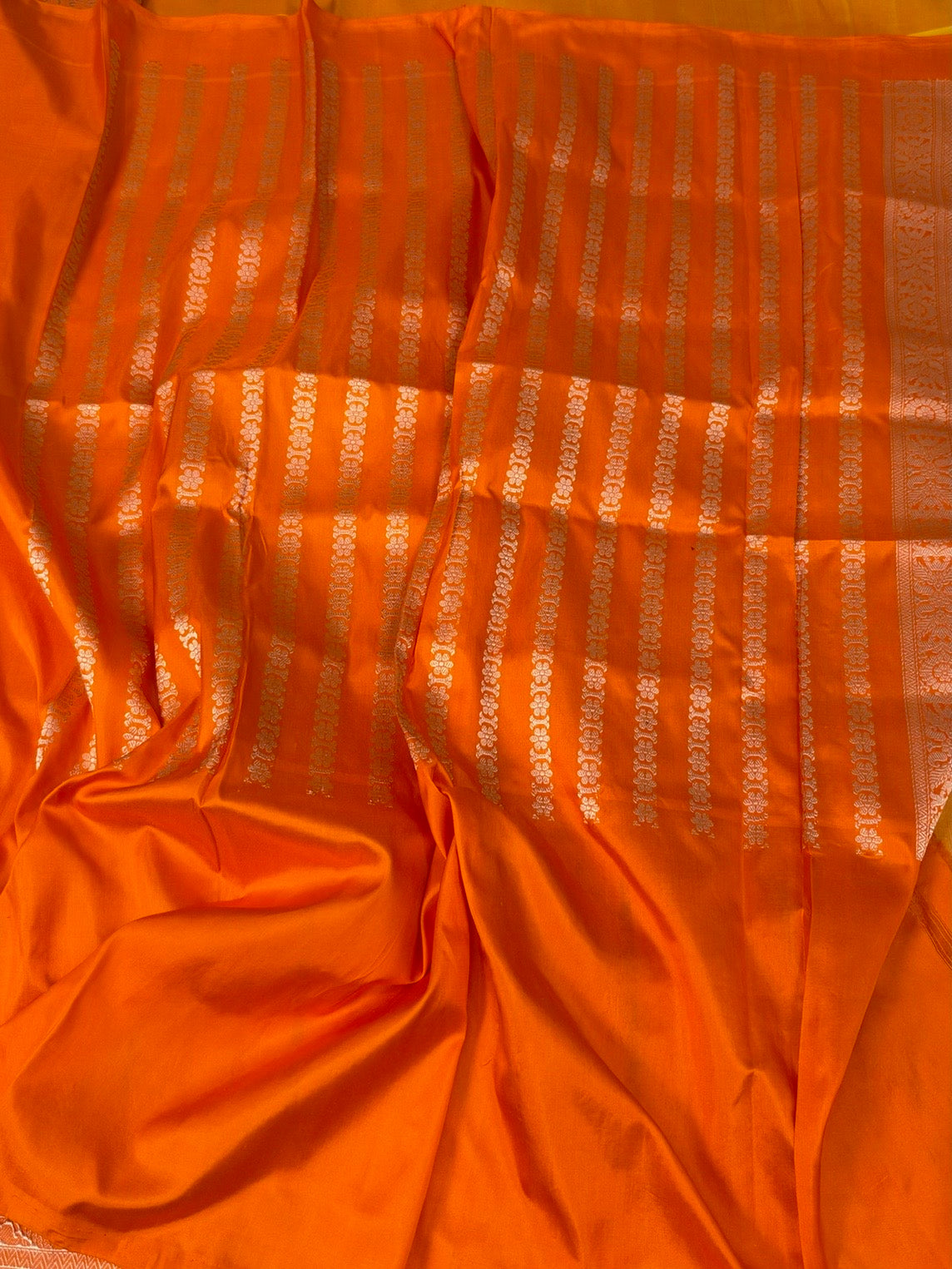 Yellow Handwoven Pure Banarasi Ektara Silk Saree
