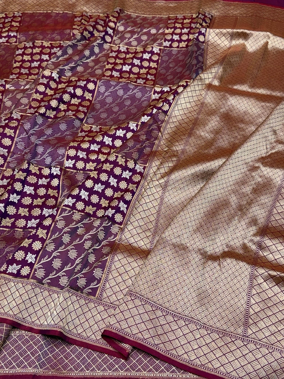 Magenta Pink Handwoven Pure Banarasi Silk Saree