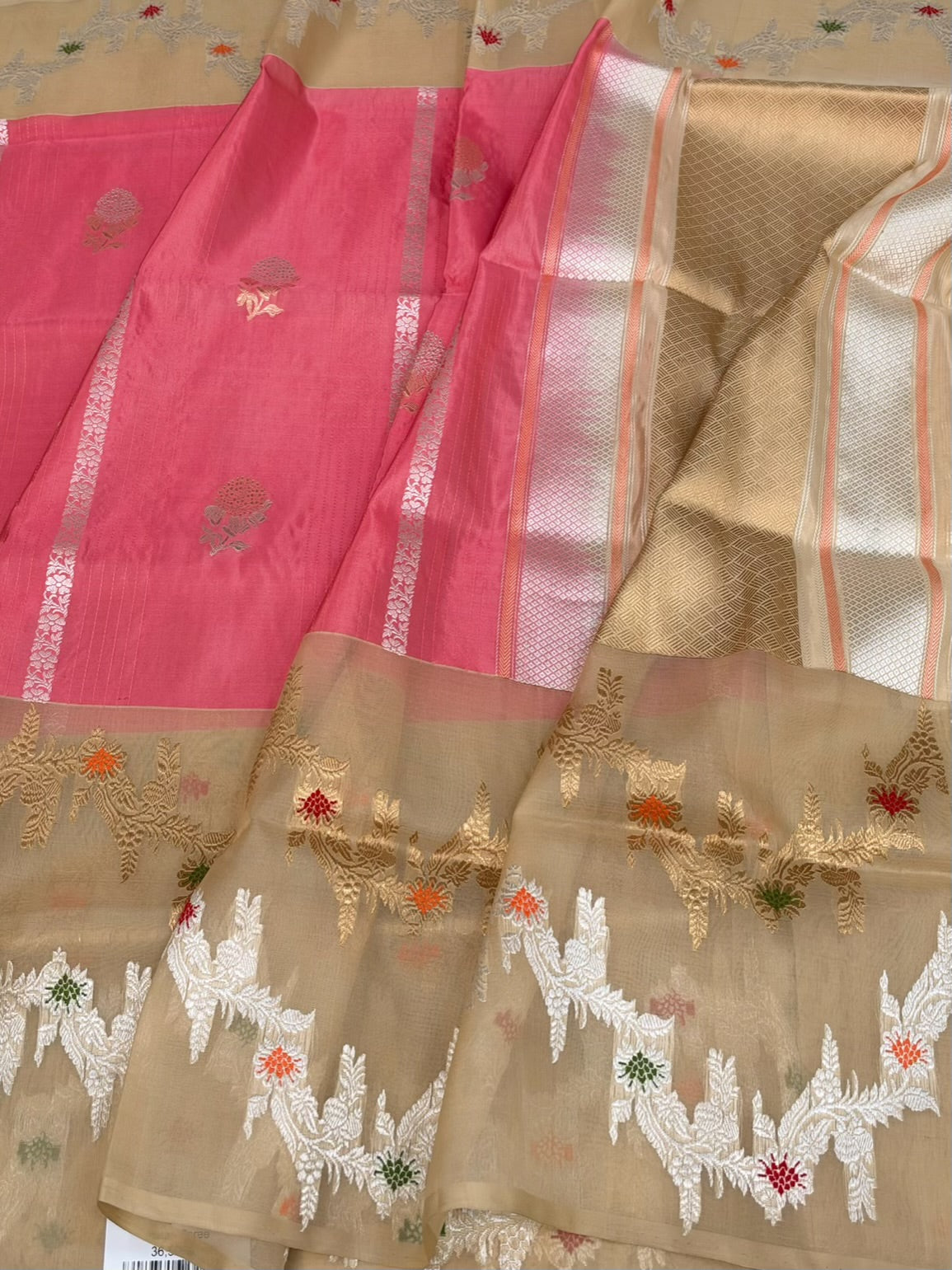 Peach Pink Banarasi Pure Katan Silk Saree | Pure Silk |