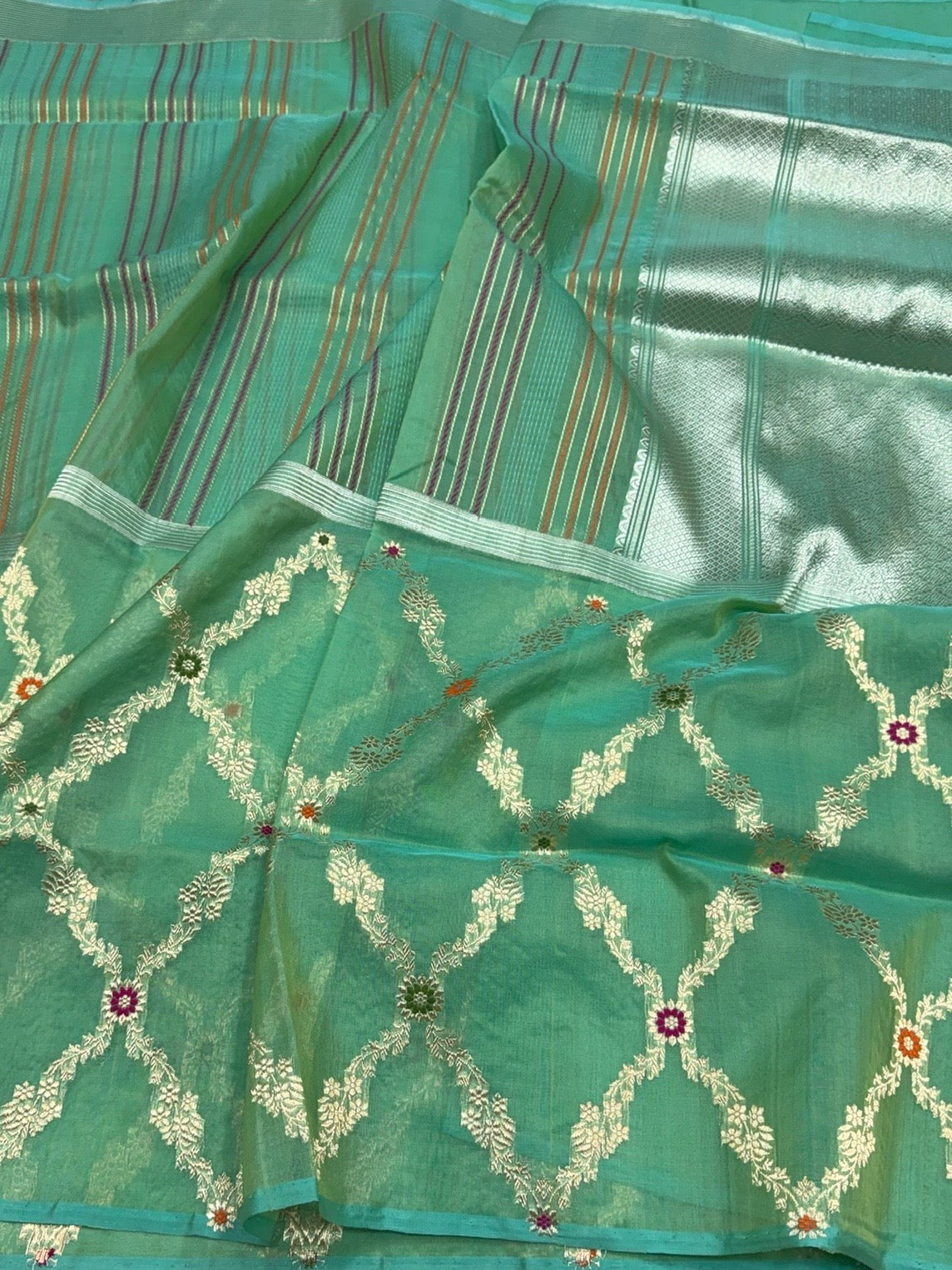 Pista Green Handwoven Pure Organza Silk Saree