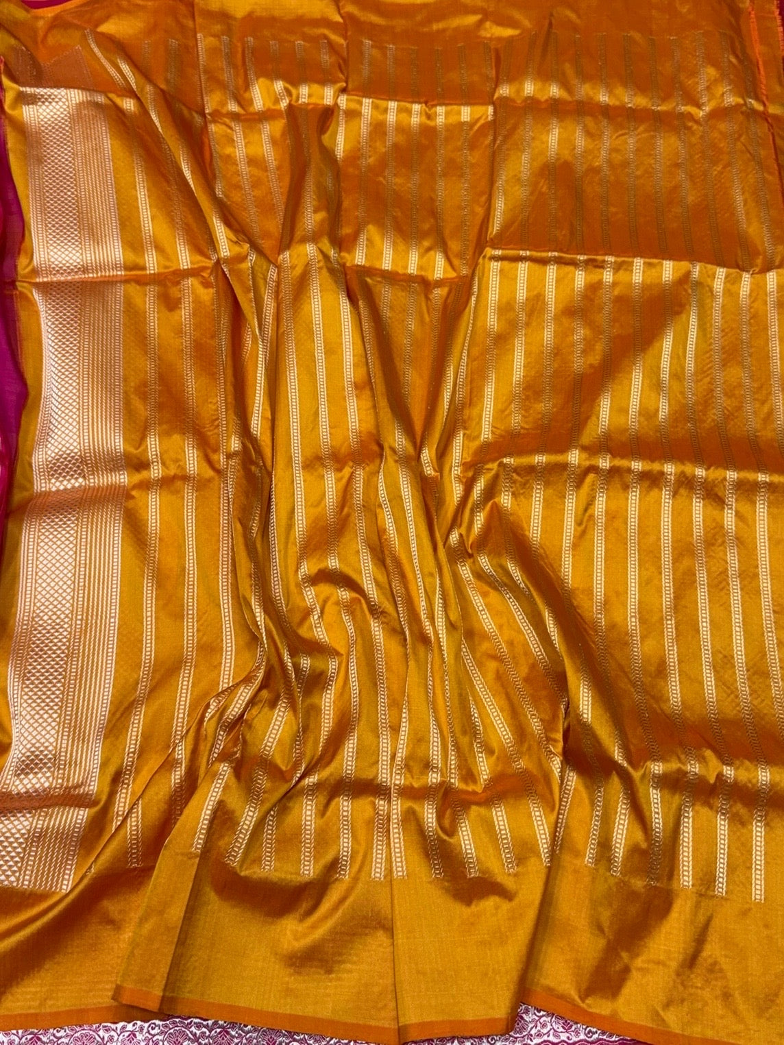Rani Pink Handwoven Pure Banarasi Silk Saree
