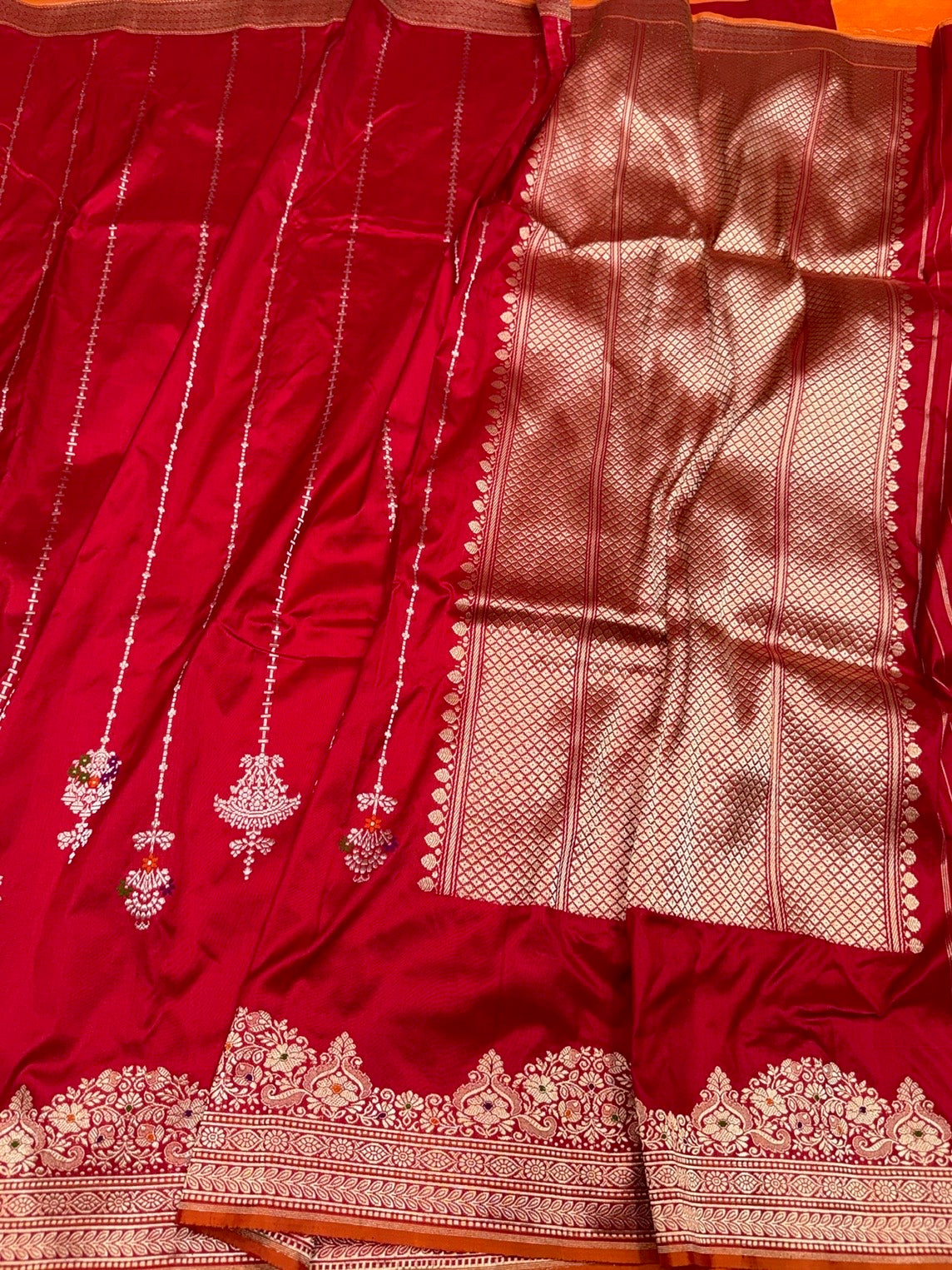 Red Handwoven Pure Banarasi Silk Saree