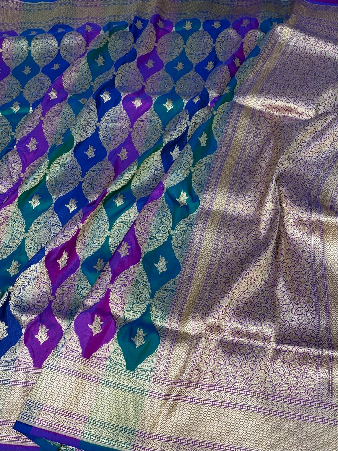 Purple Rangkaat Banarasi Pure Katan Silk Saree