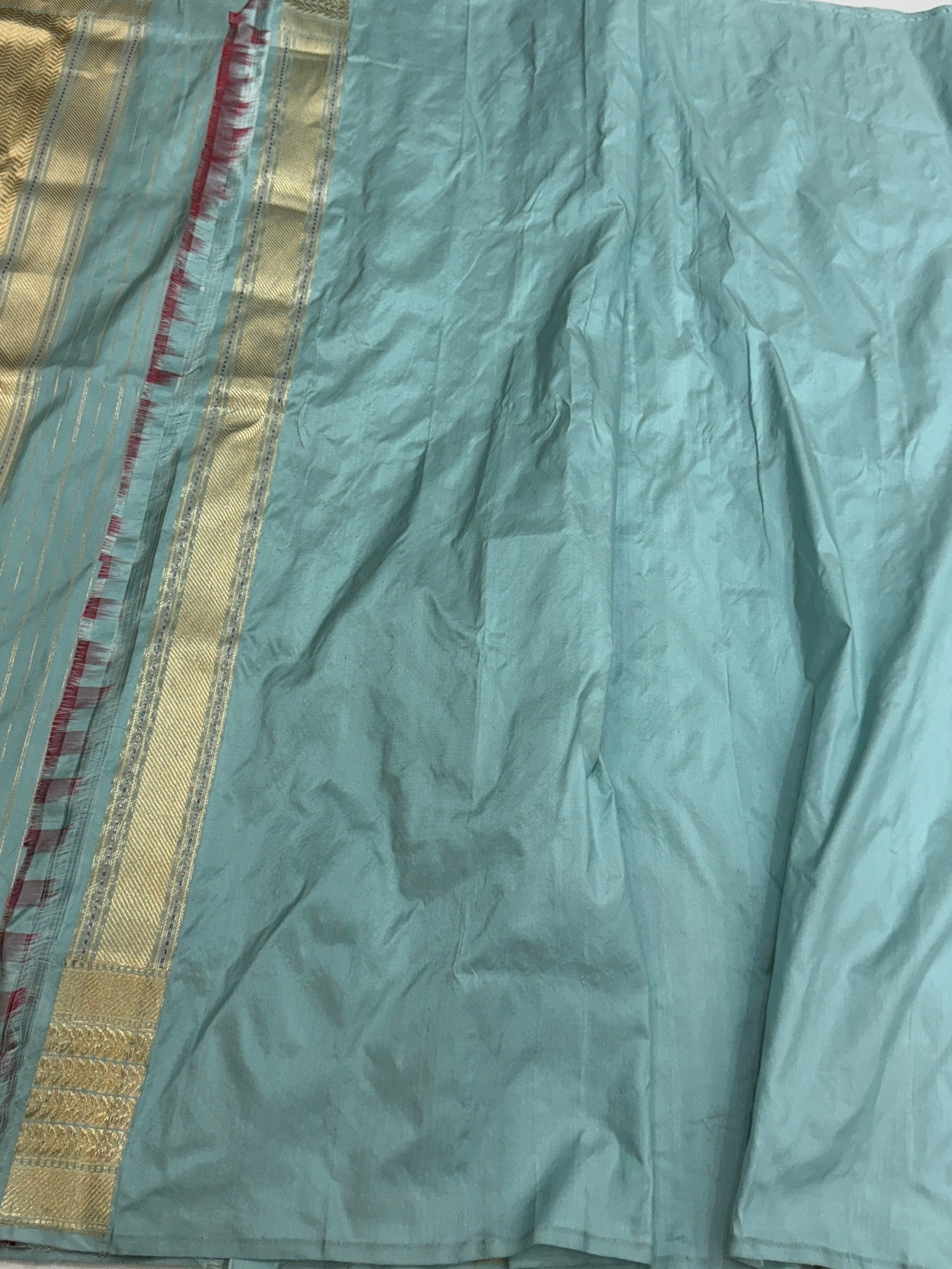 Powder Blue Handwoven Pure Banarasi Silk Saree