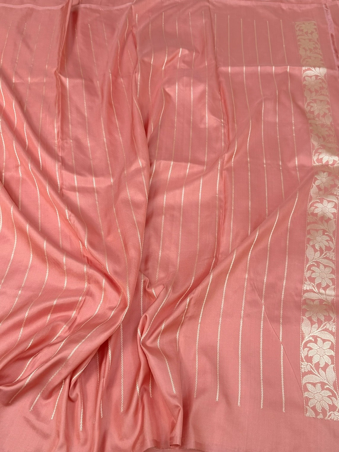Peach Ektara Handwoven Pure Silk Banarasi Saree