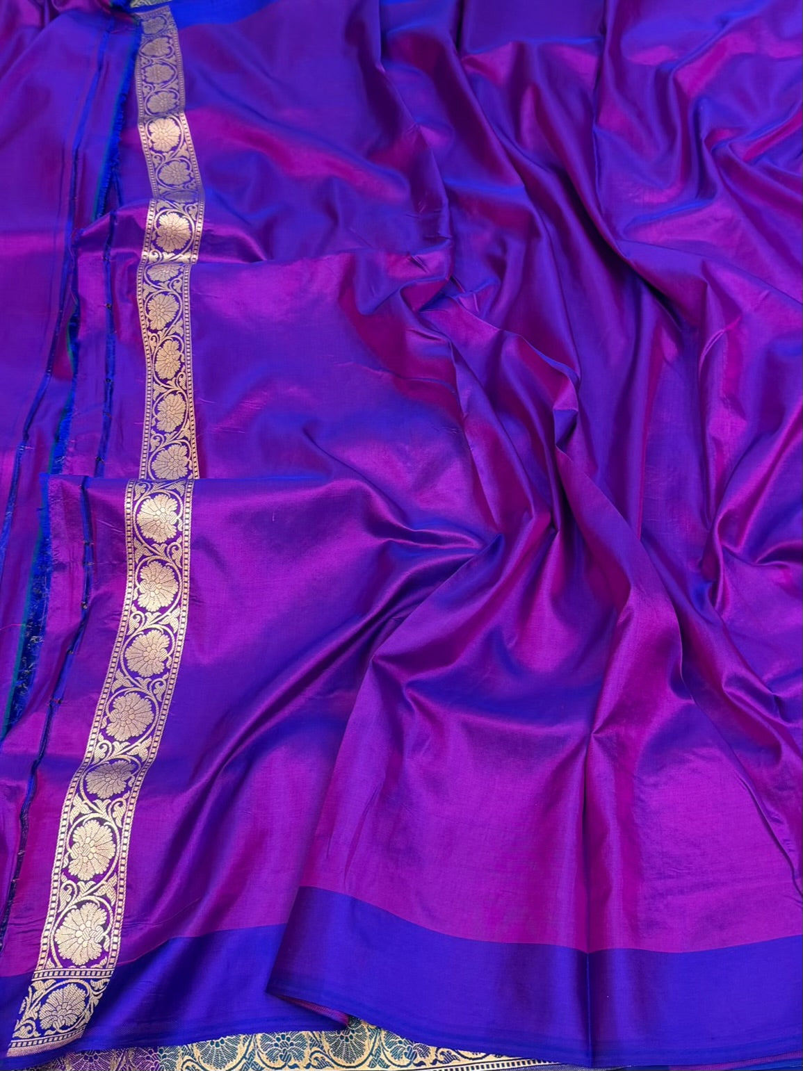 Purple Rangkaat Banarasi Pure Katan Silk Saree
