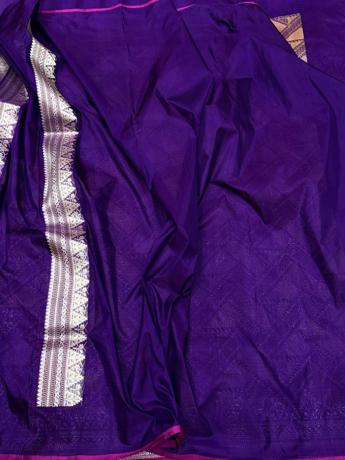 Purple Handwoven Kimkhab Pure Banarasi Silk Brocade Saree