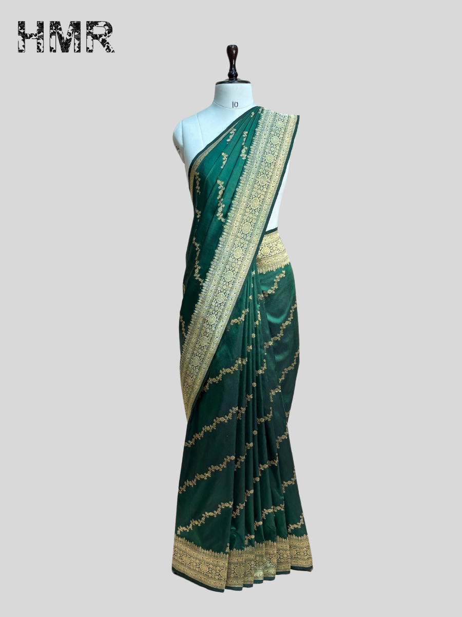 Cross Handwoven Pure Banarasi Silk Saree