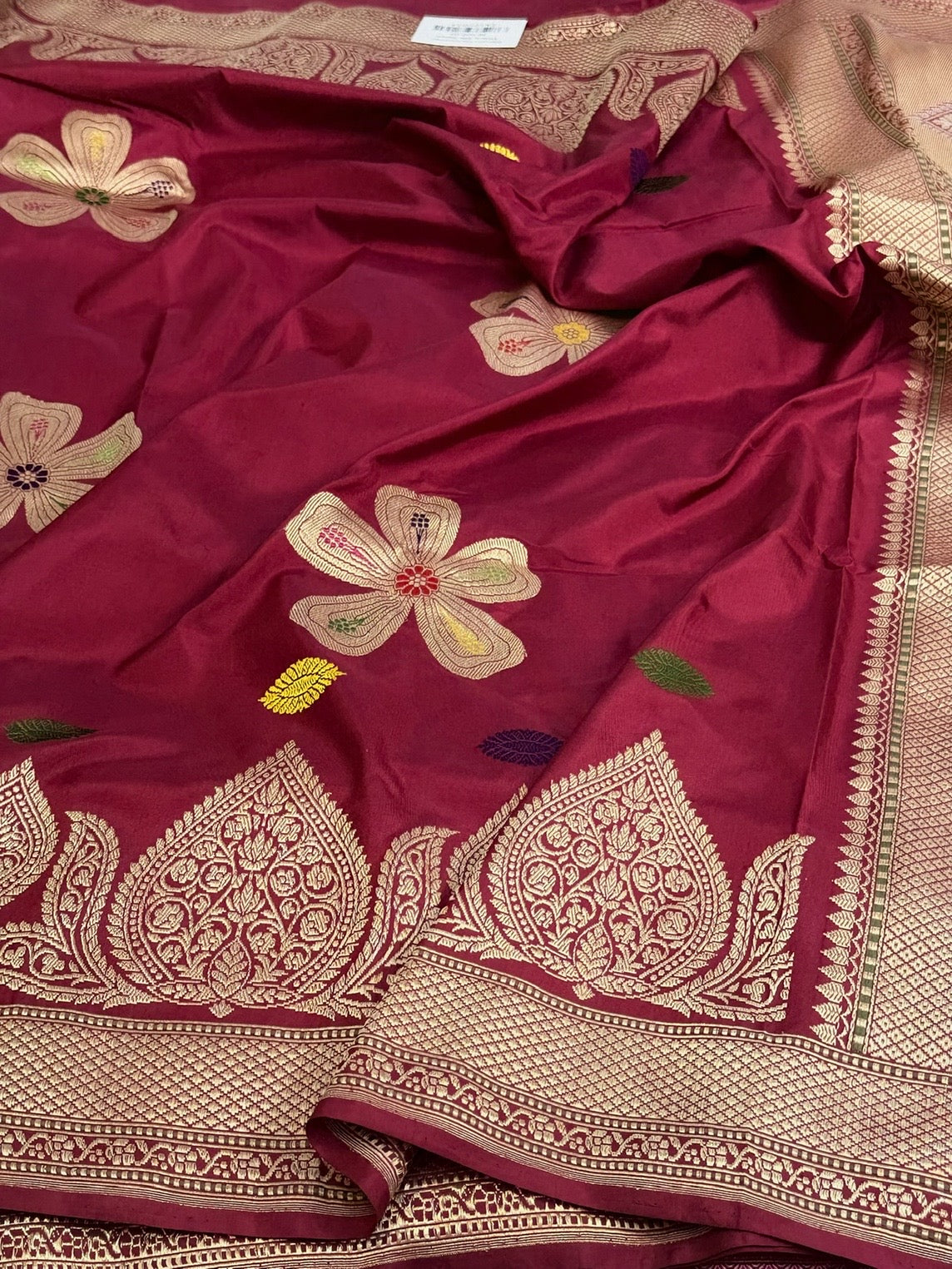 Maroon Handwoven Pure Banarasi Ektara Silk Saree