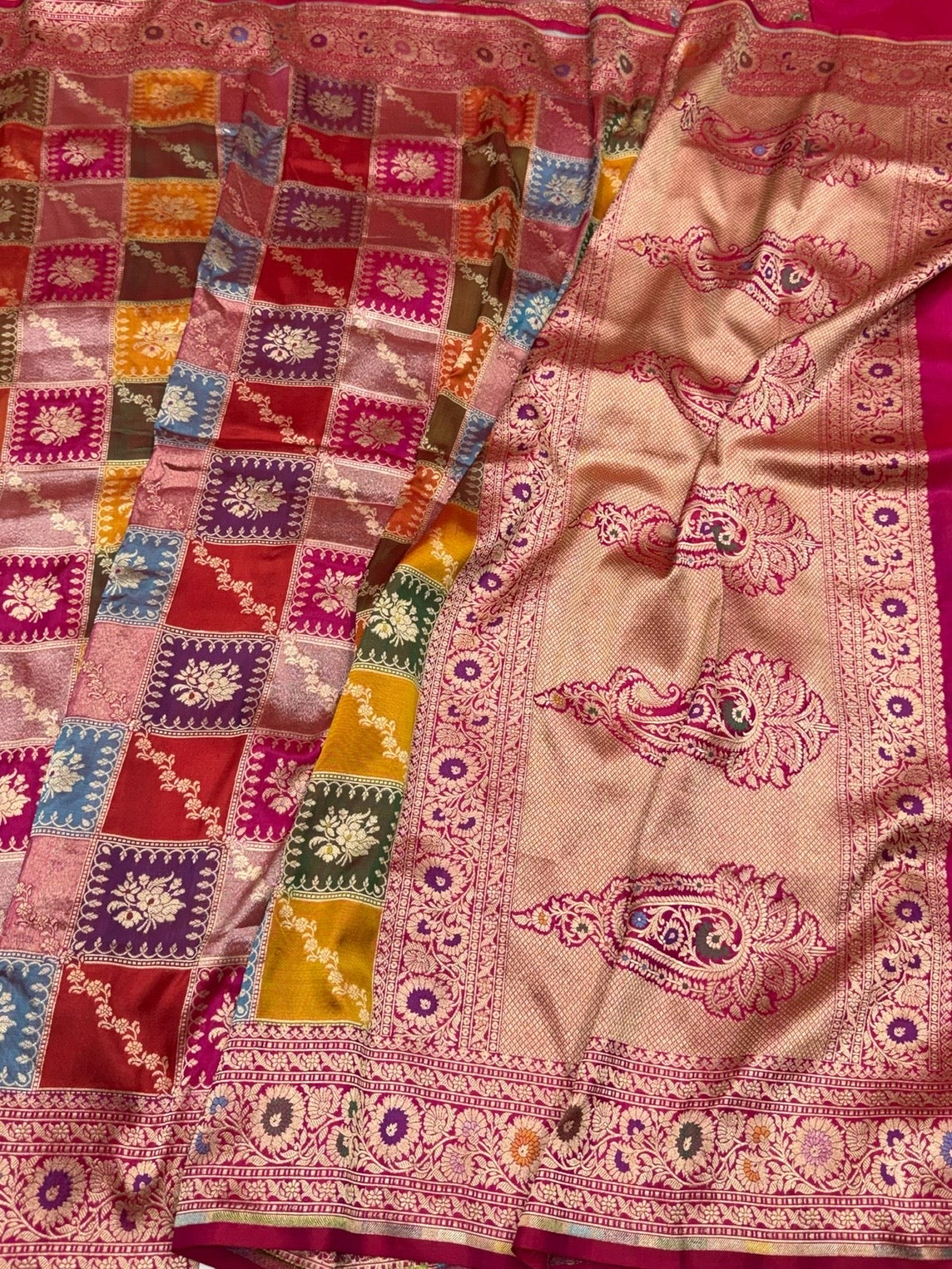Multicolour Banarasi Pure Silk Saree
