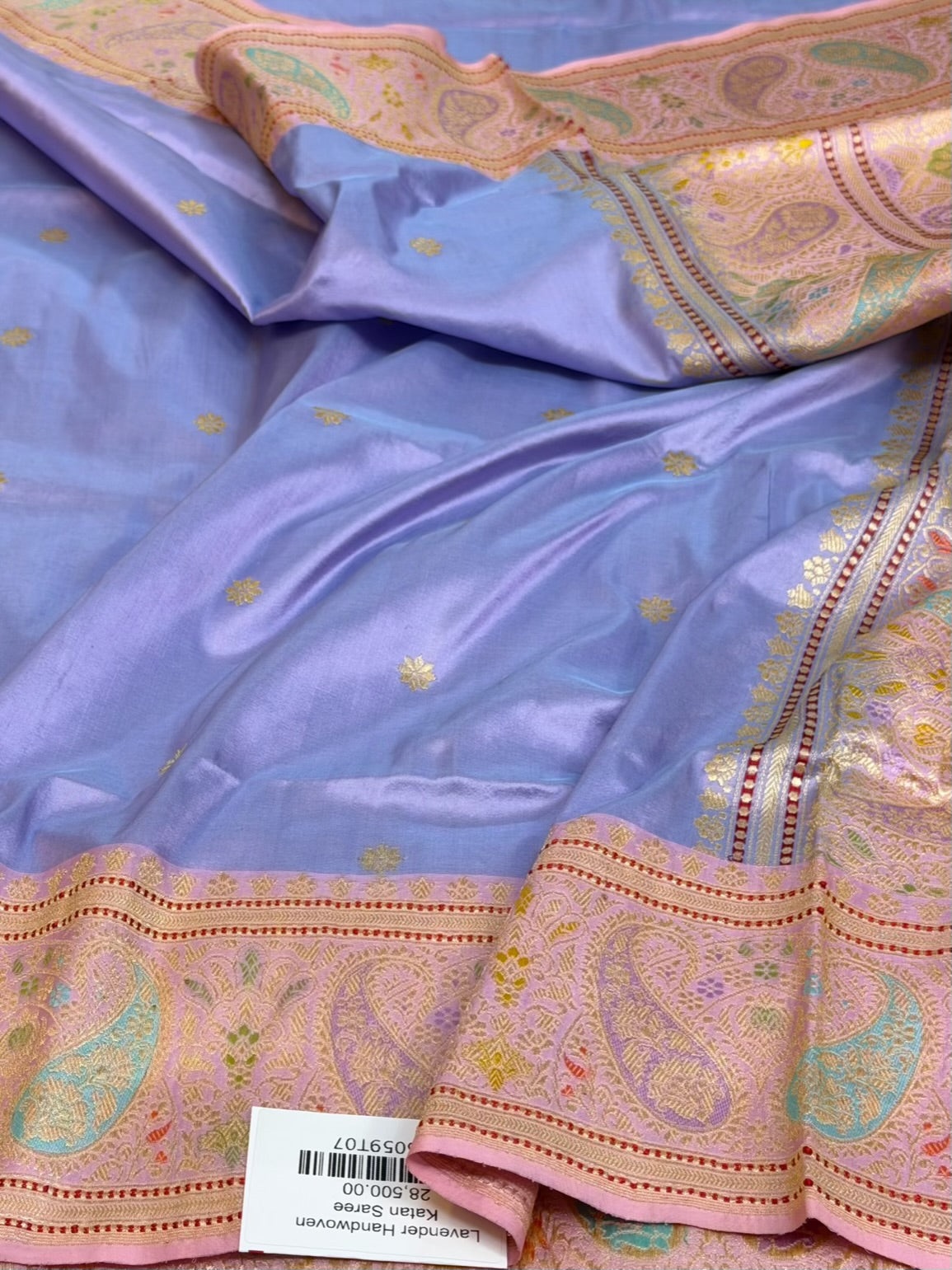 Lavender Handwoven Pure Banarasi Katan Silk Saree