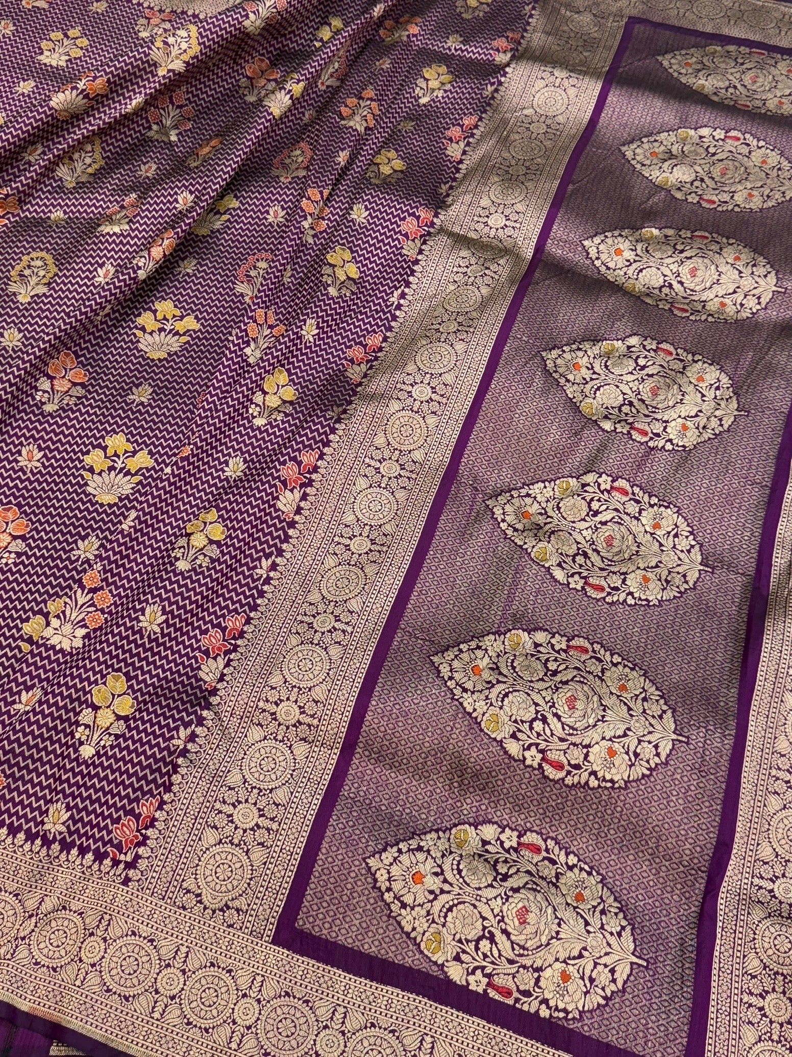 Banarasi Minakari Pure Katan Silk Brocade Saree β Rich Traditional Brocade Weave