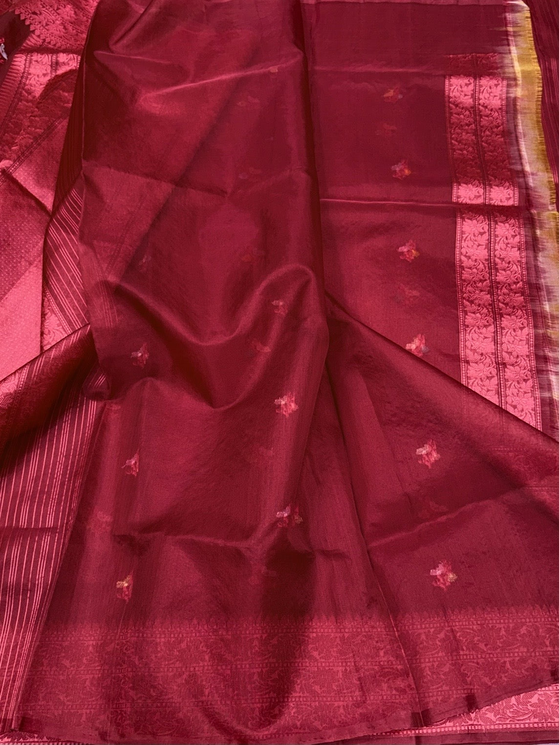 Red Handwoven Pure Banarasi Organza Silk Saree
