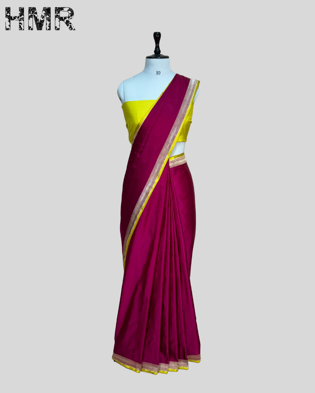 Rani Pink Handwoven Pure Banarasi Mashru Satin Silk Saree