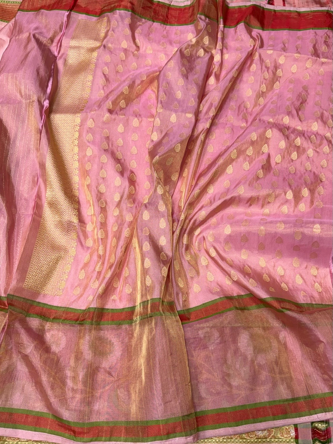 Baby Pink Handwoven Pure Banarasi Ektara Silk Saree