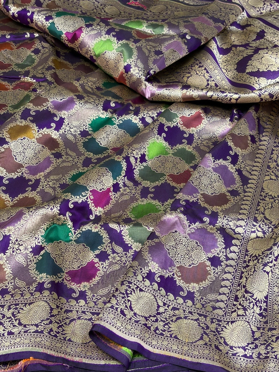Purple Rangkaat Banarasi Pure Katan Silk Saree
