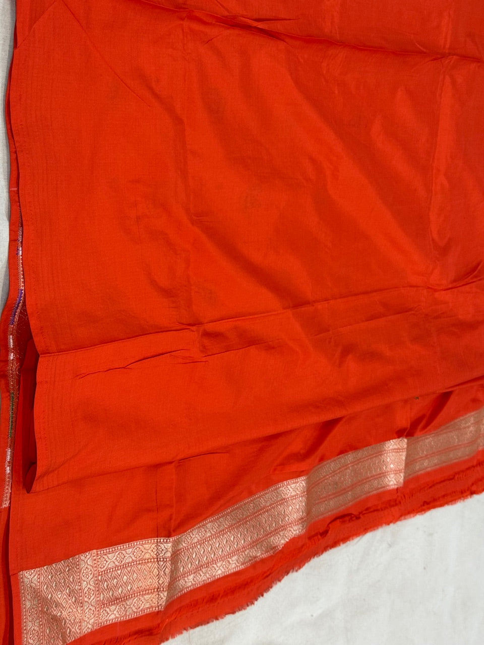 Orange Minakari Pure Silk Saree