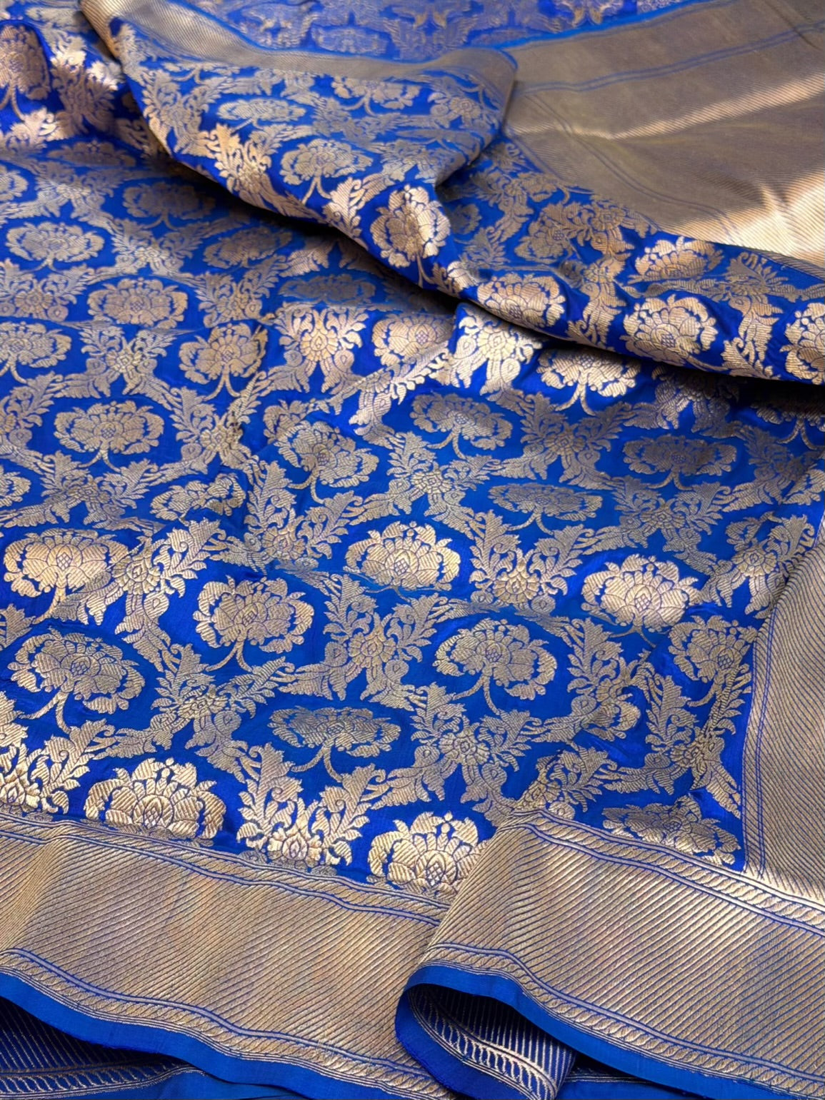 Royal Blue Handwoven Pure Banarasi Katan Silk Saree