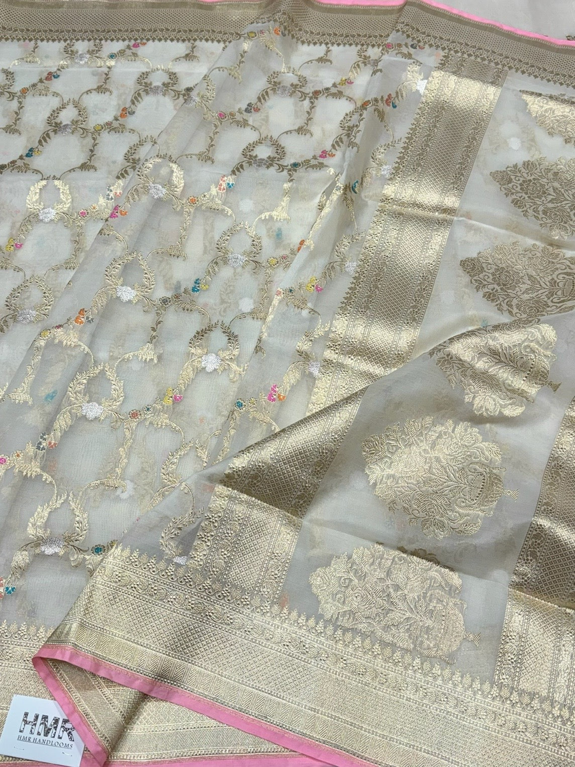 Ivory Handwoven Pure Organza Silk Saree