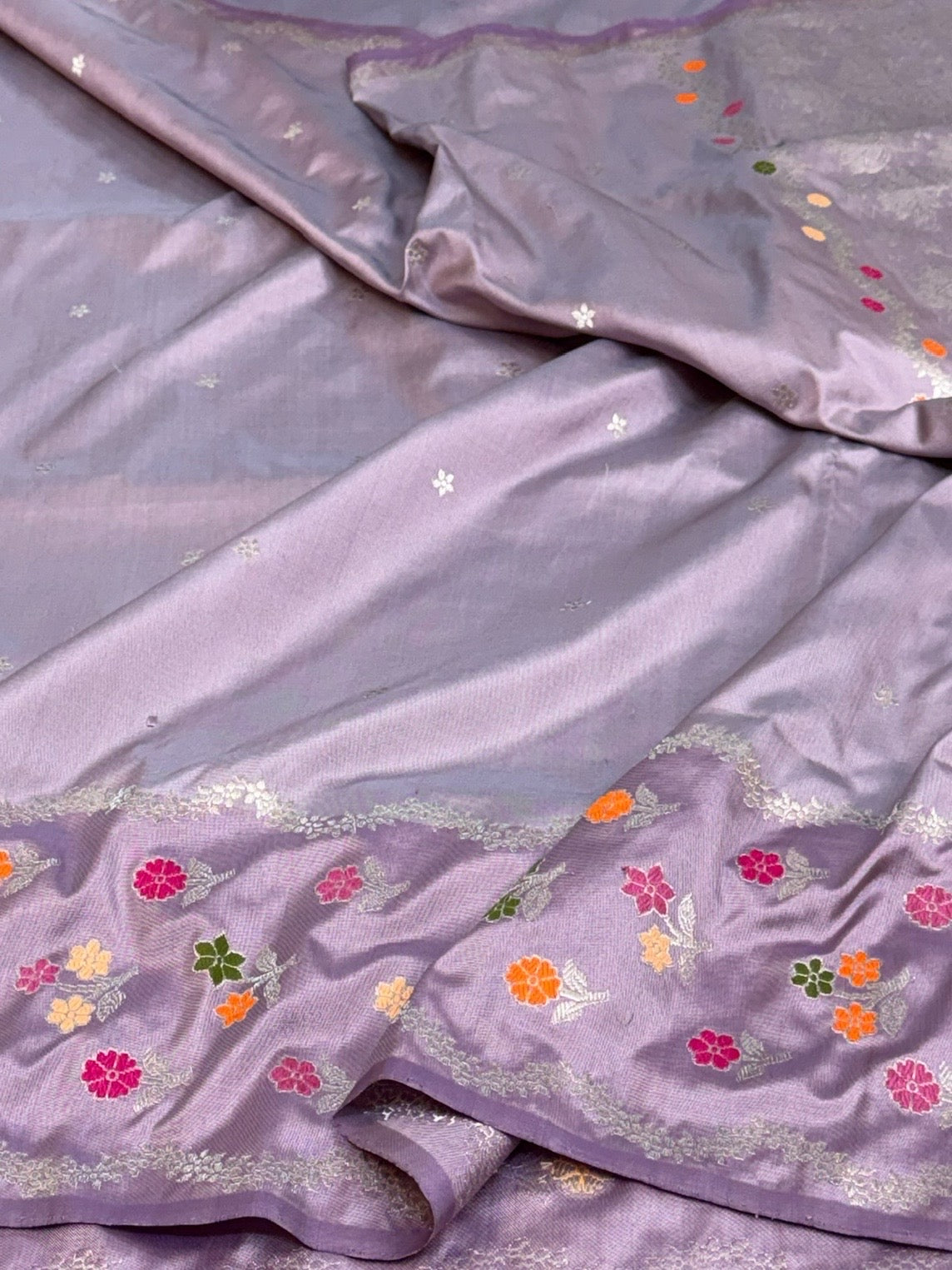Dusty Lavender Banarasi Pure Ektara Silk Saree