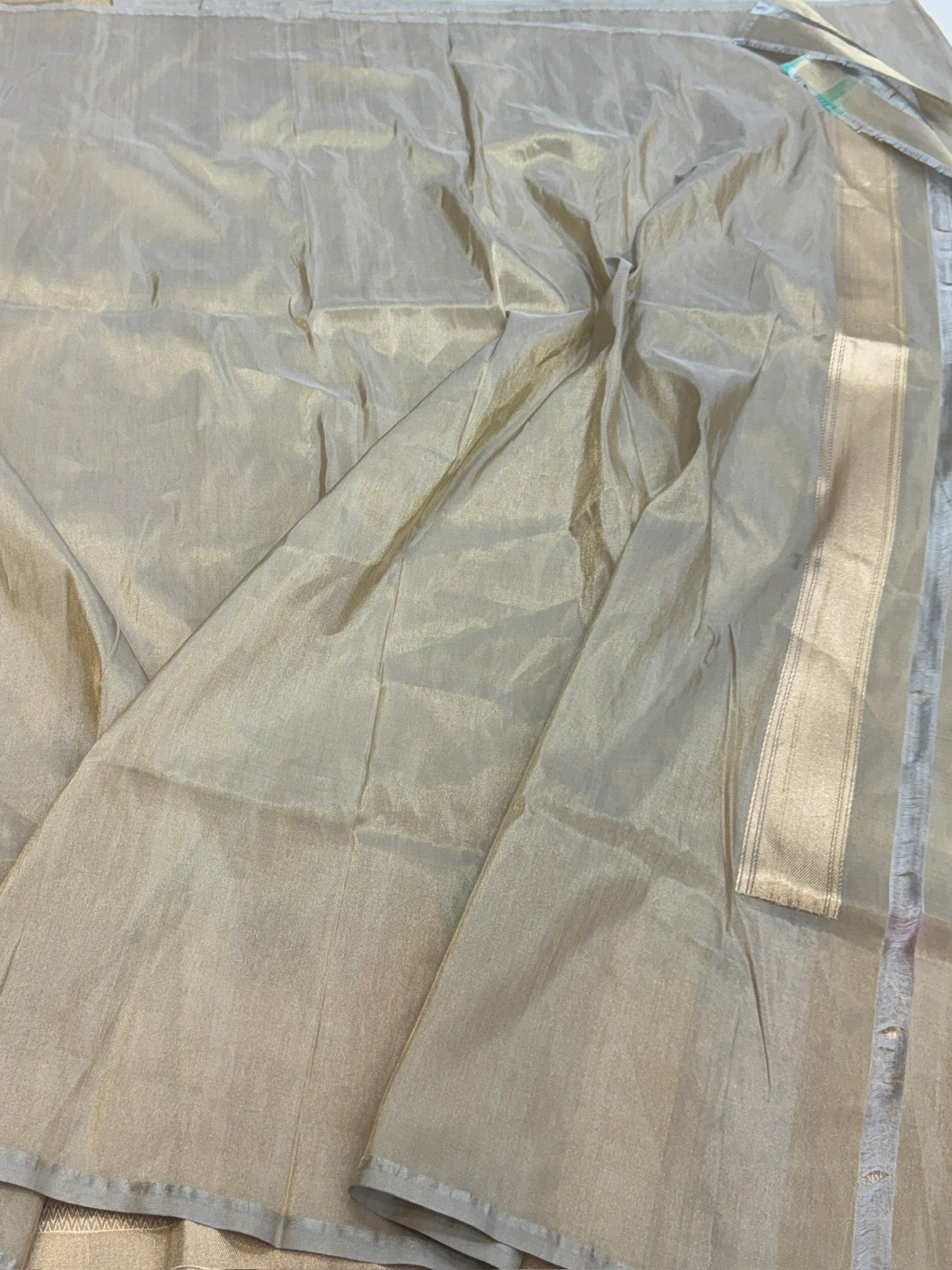 Ash Grey Handwoven Pure Banarasi Tissue Saree