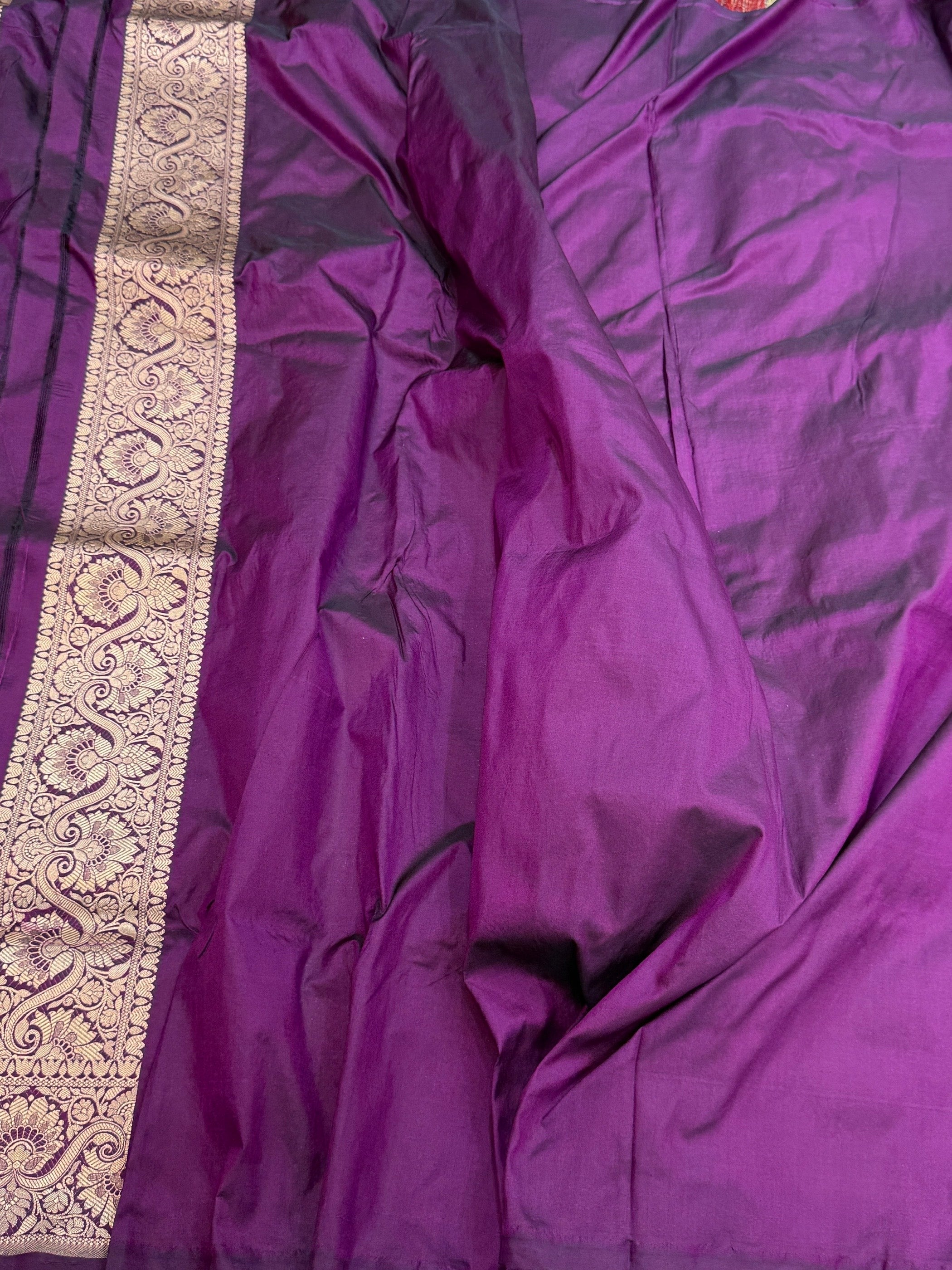 Multicolour Banarasi Pure Silk Saree – Cutwork Weave in 100% Pure Katan Silk