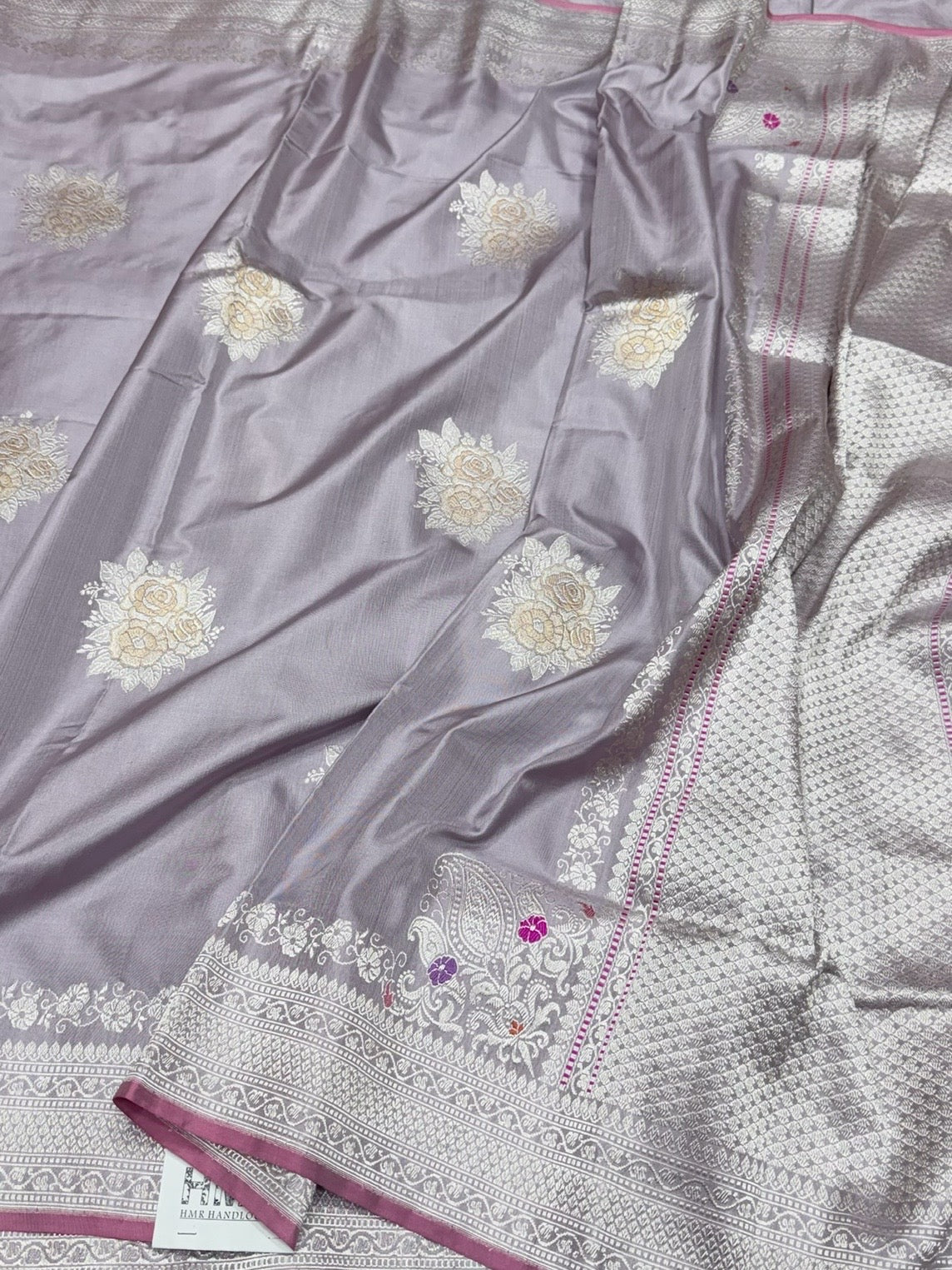 Mauve Handwoven Pure Banarasi Ektara Silk Saree