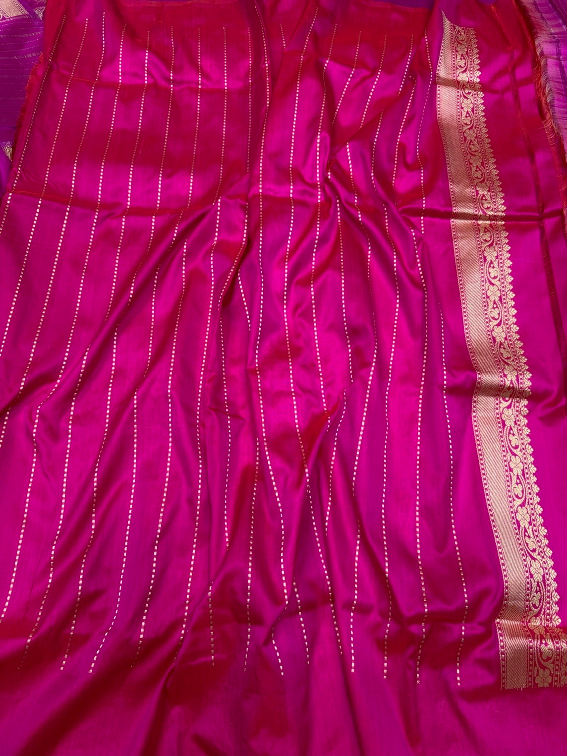 Rani Pink Handwoven Pure Banarasi Silk Saree