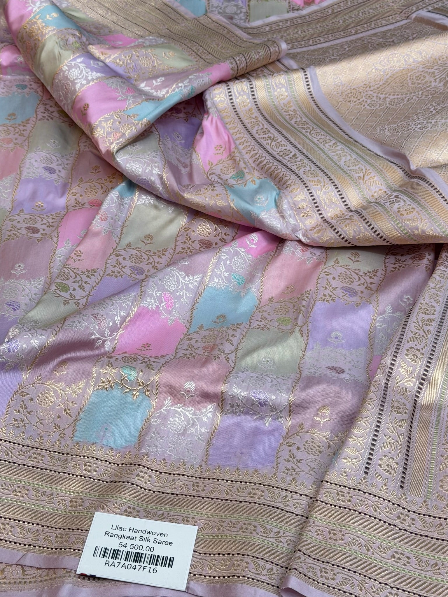 Lilac Rangkaat Handwoven Pure Banarasi Silk Saree