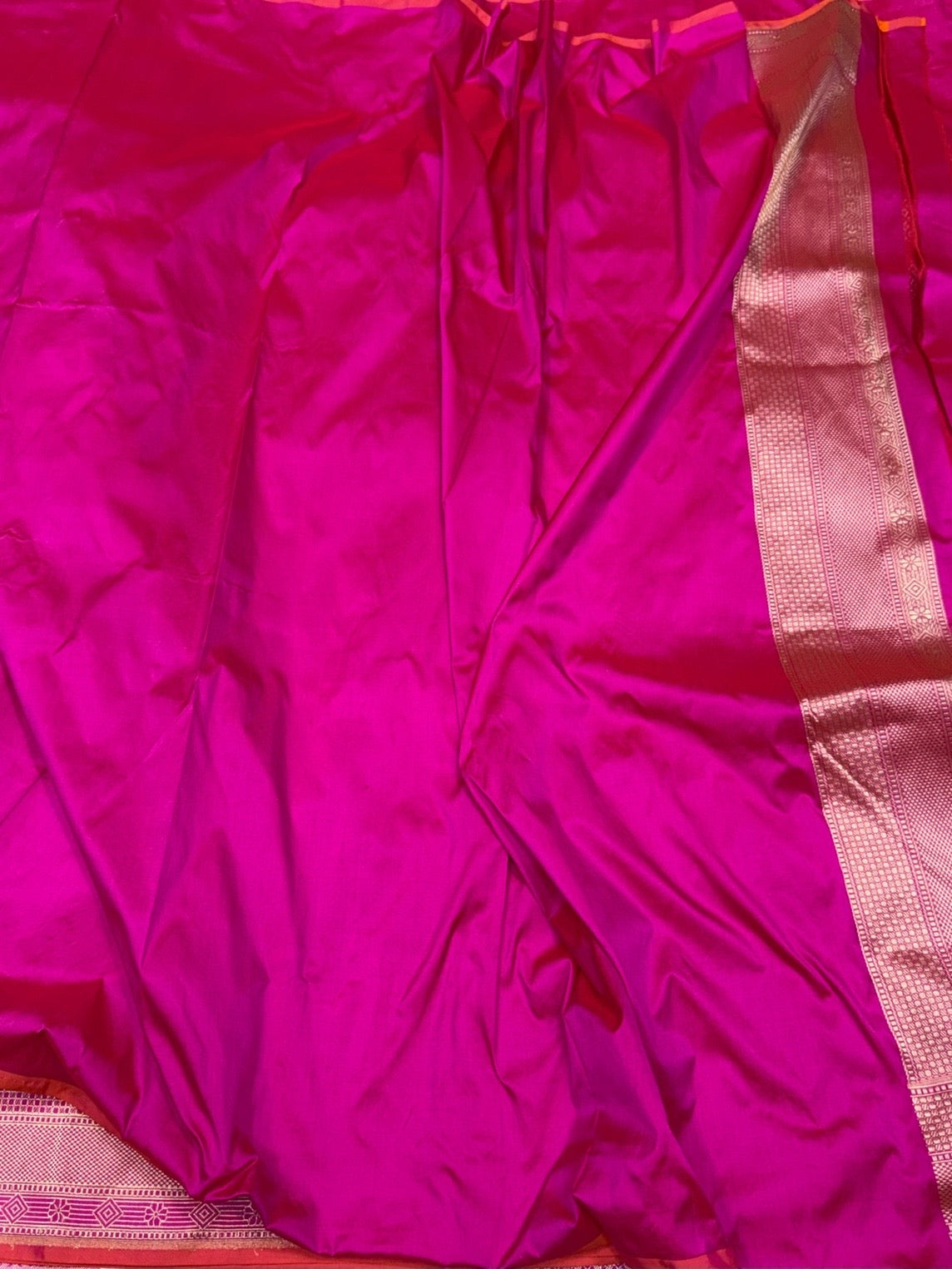 Rani Pink Handwoven Pure Banarasi Silk Brocade Saree