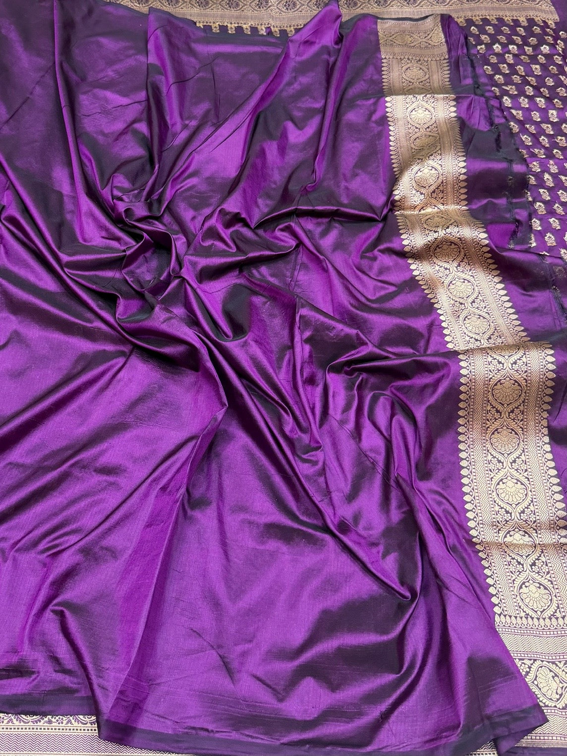 Magenta Banarasi Pure Katan Silk Saree