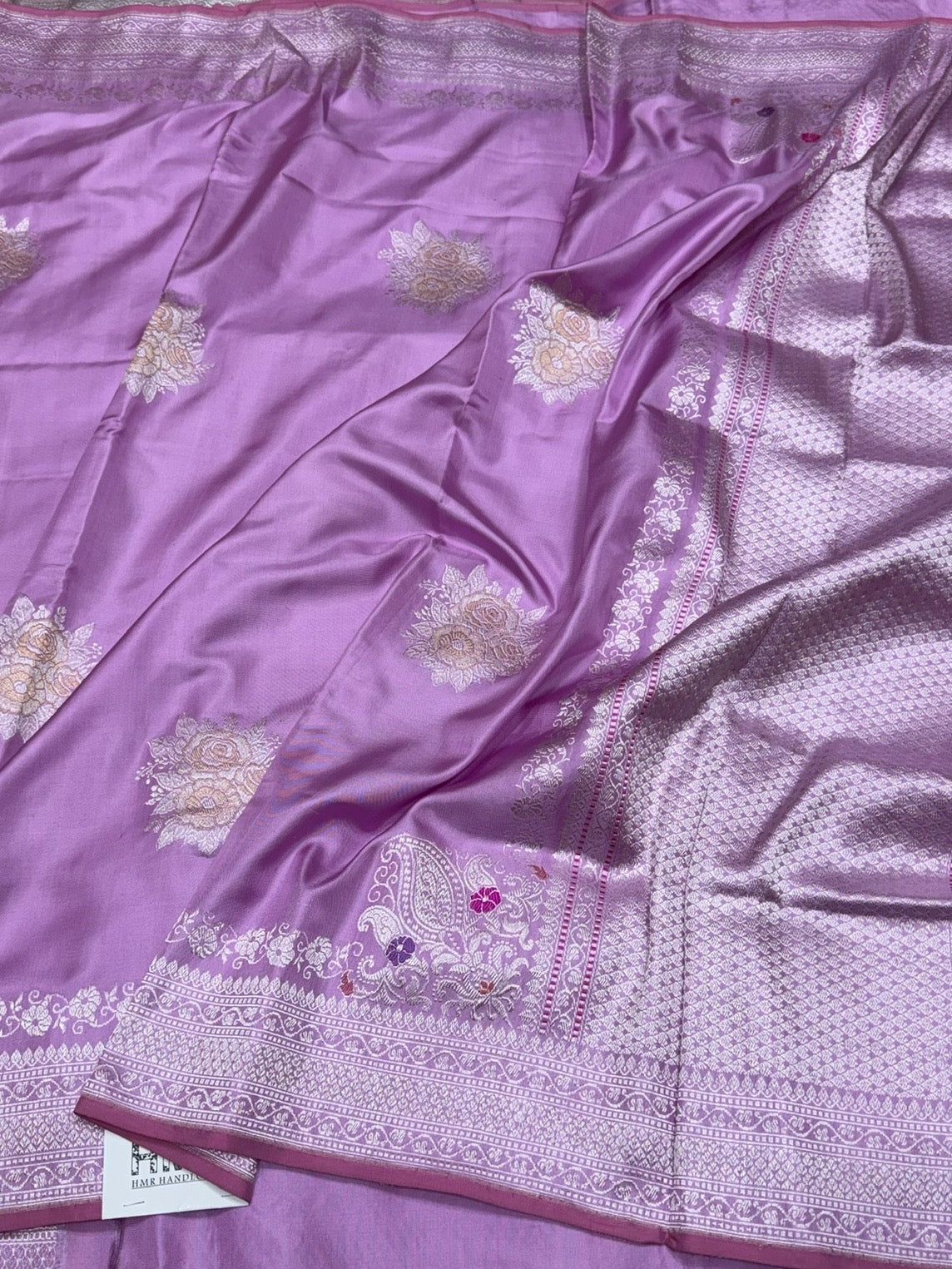 Lavender Handwoven Pure Banarasi Ektara Silk Saree