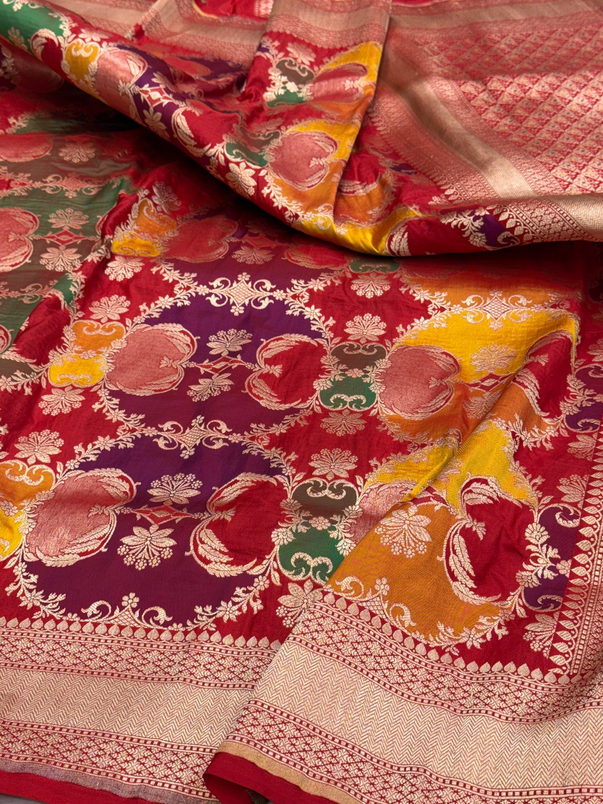 Red Rangkaat Pure Banarasi Silk Saree