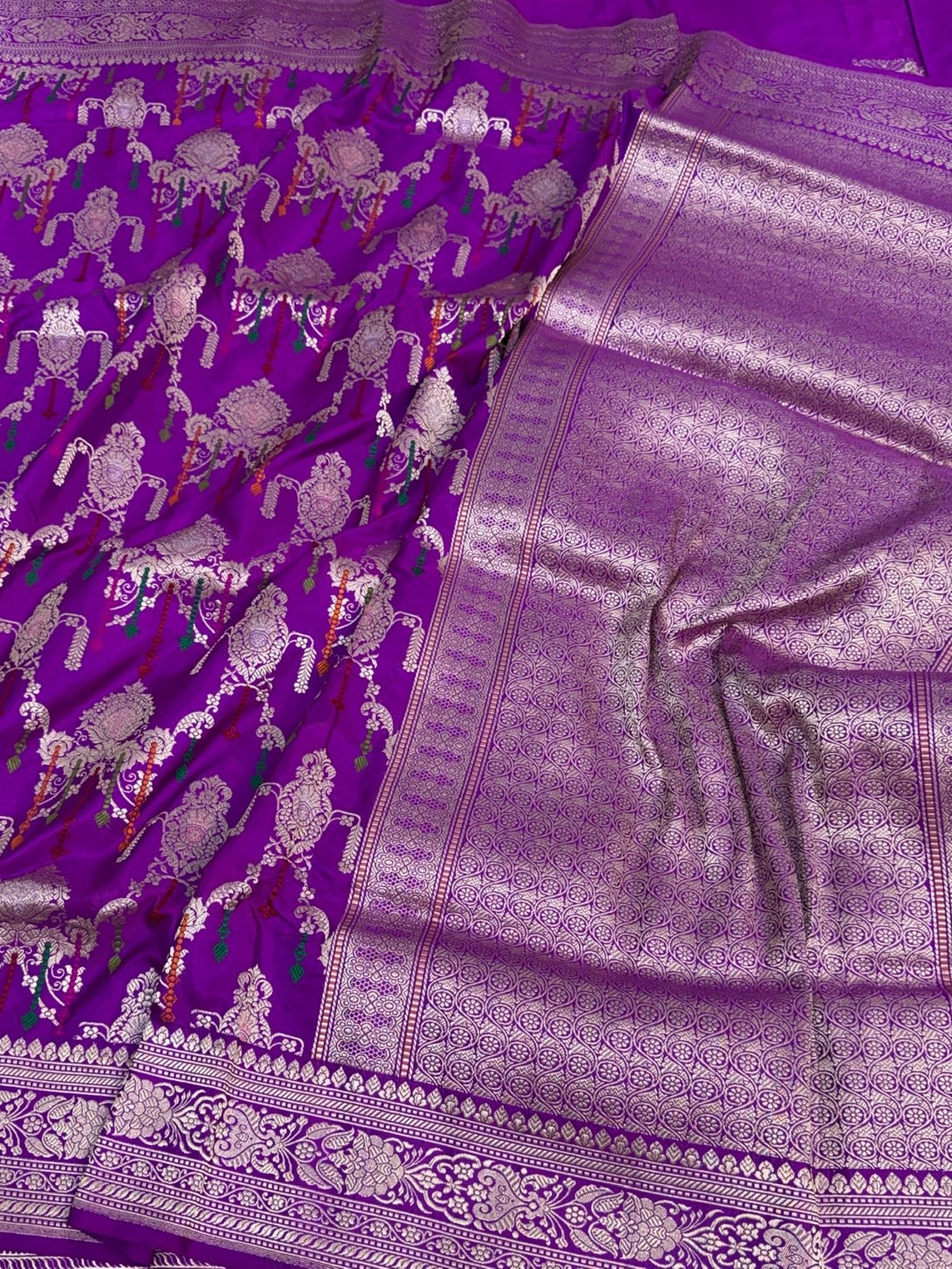 Magenta Pink Handwoven Pure Banarasi Silk Saree