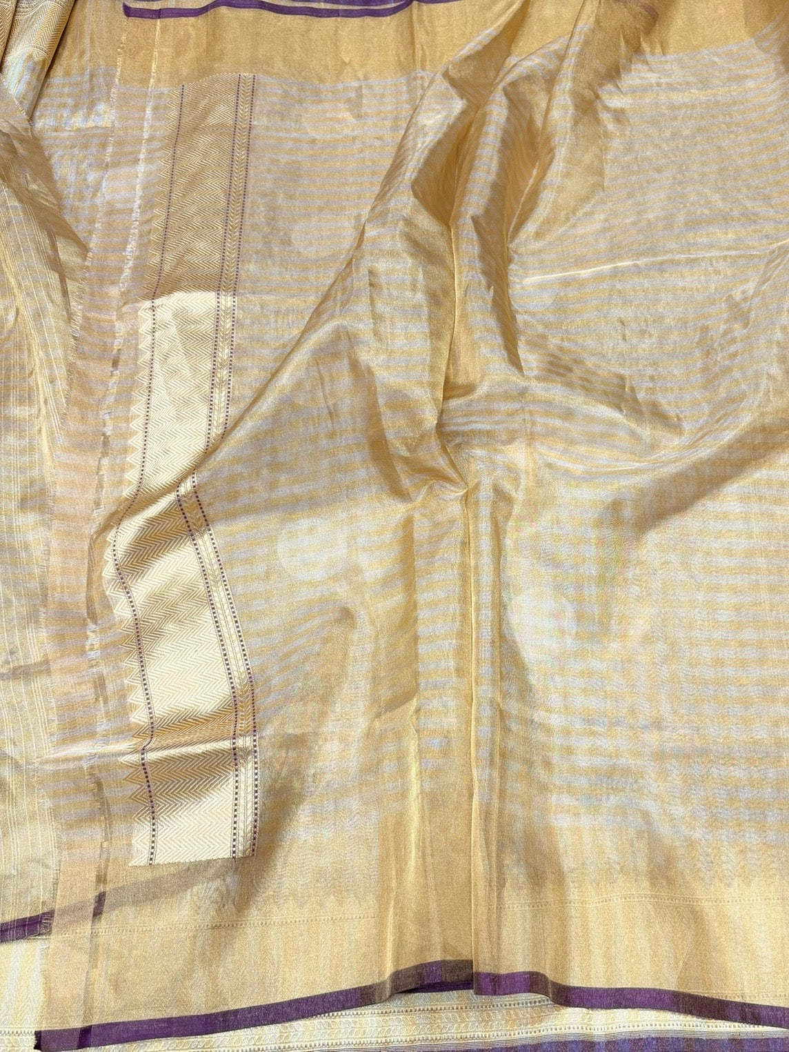 Champagne Gold Handwoven Pure Banarasi Tissue Saree