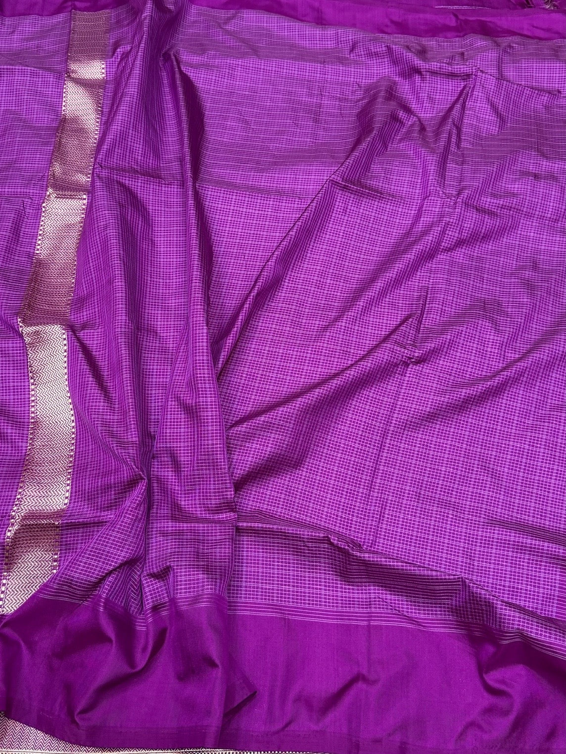 Purple Handwoven Pure Banarasi Silk Saree