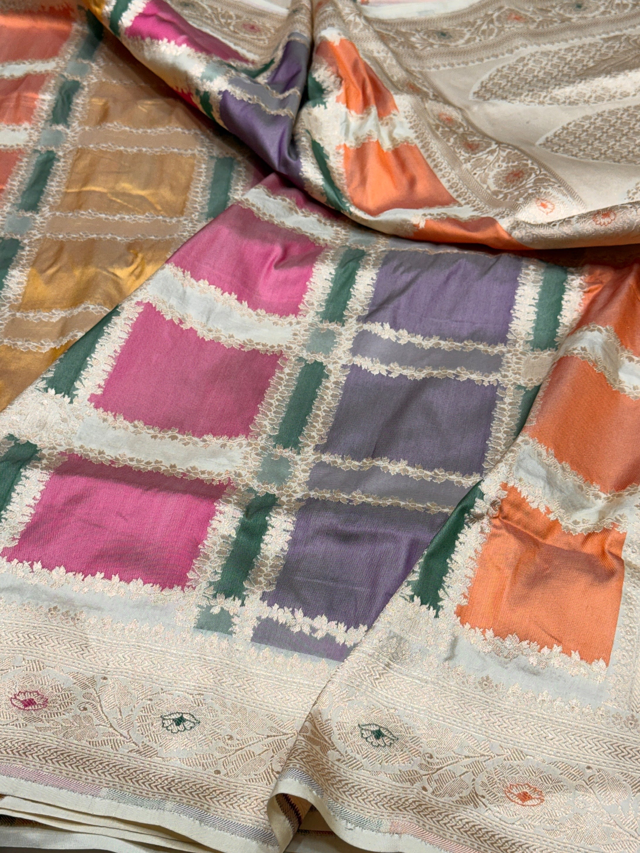 Multicolour Banarasi Pure Silk Saree