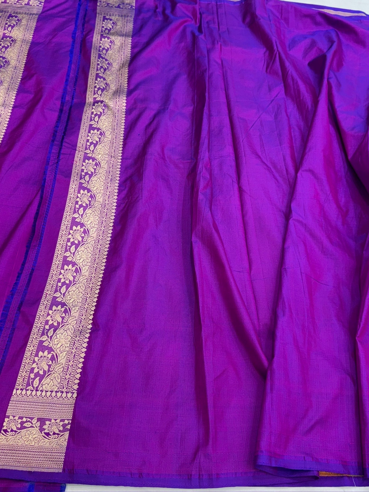 Rani Pink Banarasi Pure Rangkaat Silk Saree