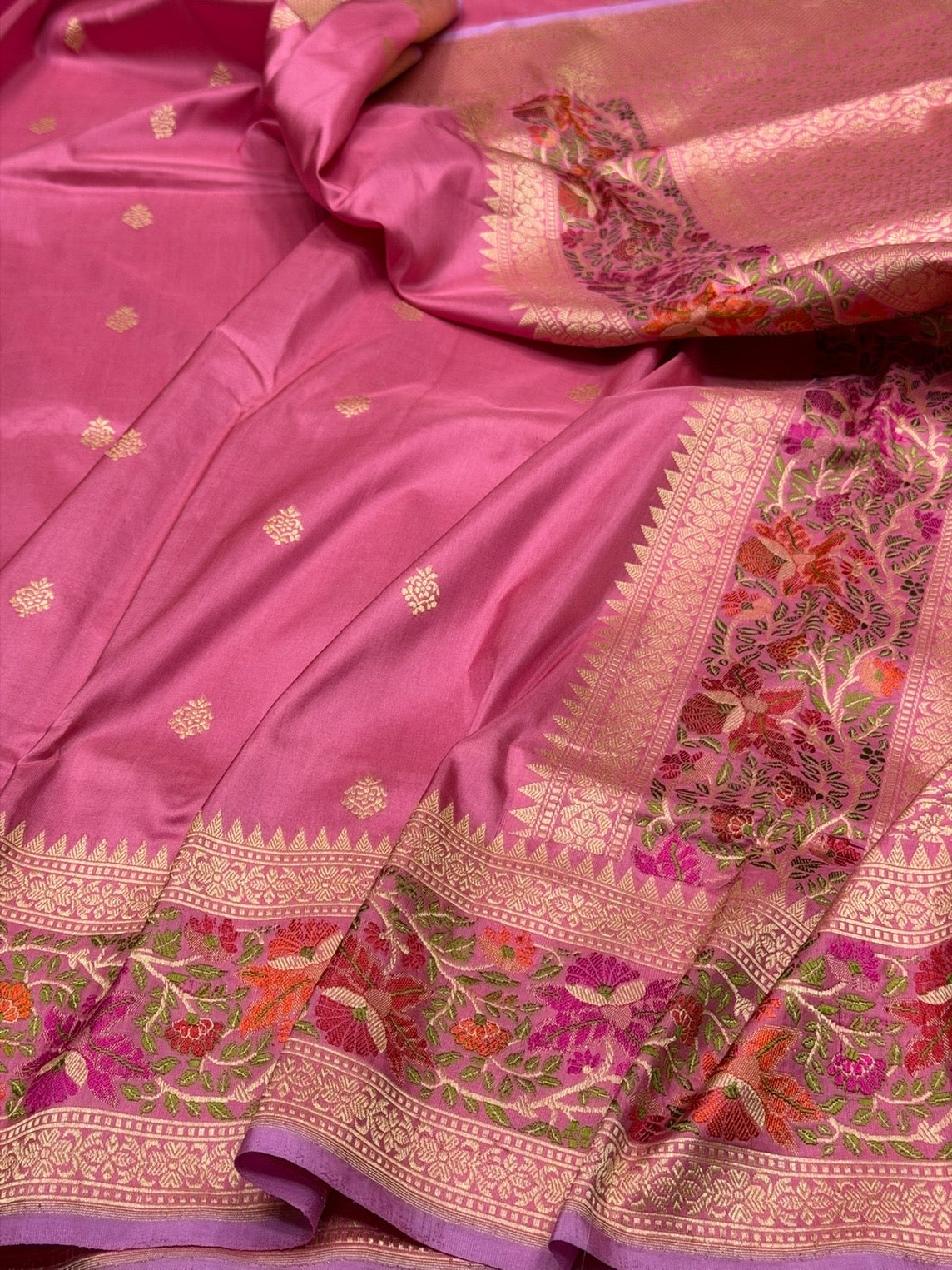 Gajiri Pink Handwoven Pure Banarasi Silk Saree