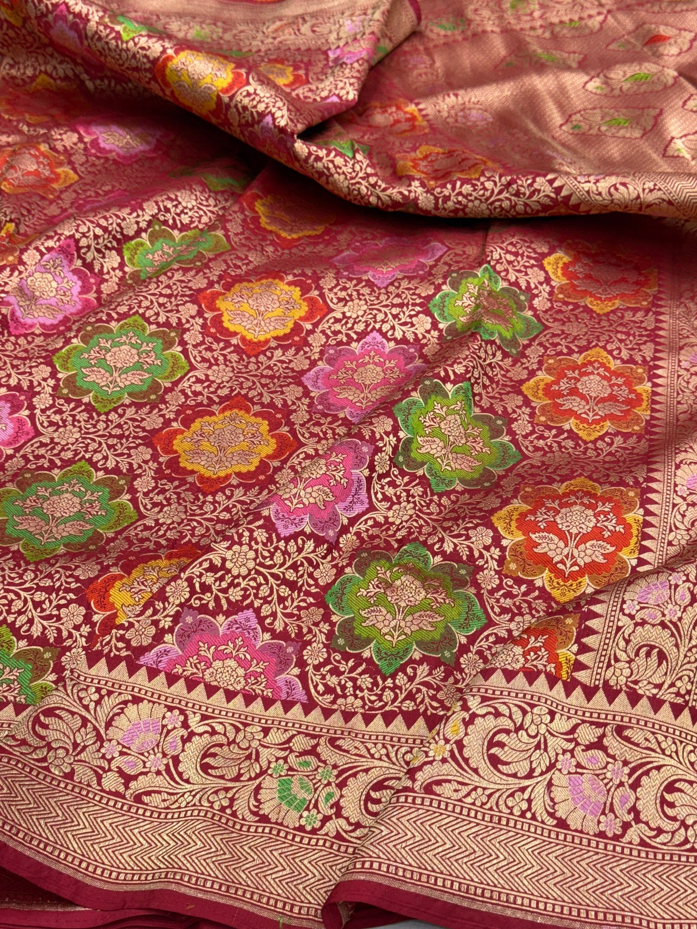 Banarasi Tilfi Minakari Pure Katan Silk Saree