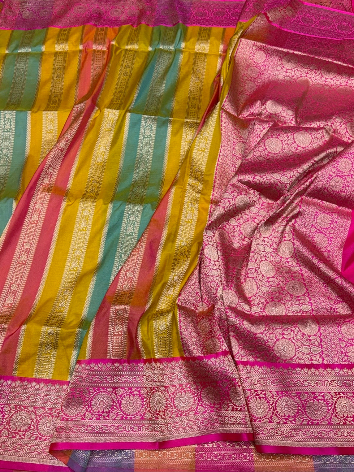 Multicolour Banarasi Pure Katan Silk Saree