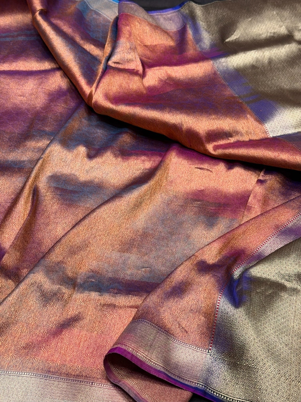 Rainbow Handwoven Pure Banarasi Satin Silk Saree