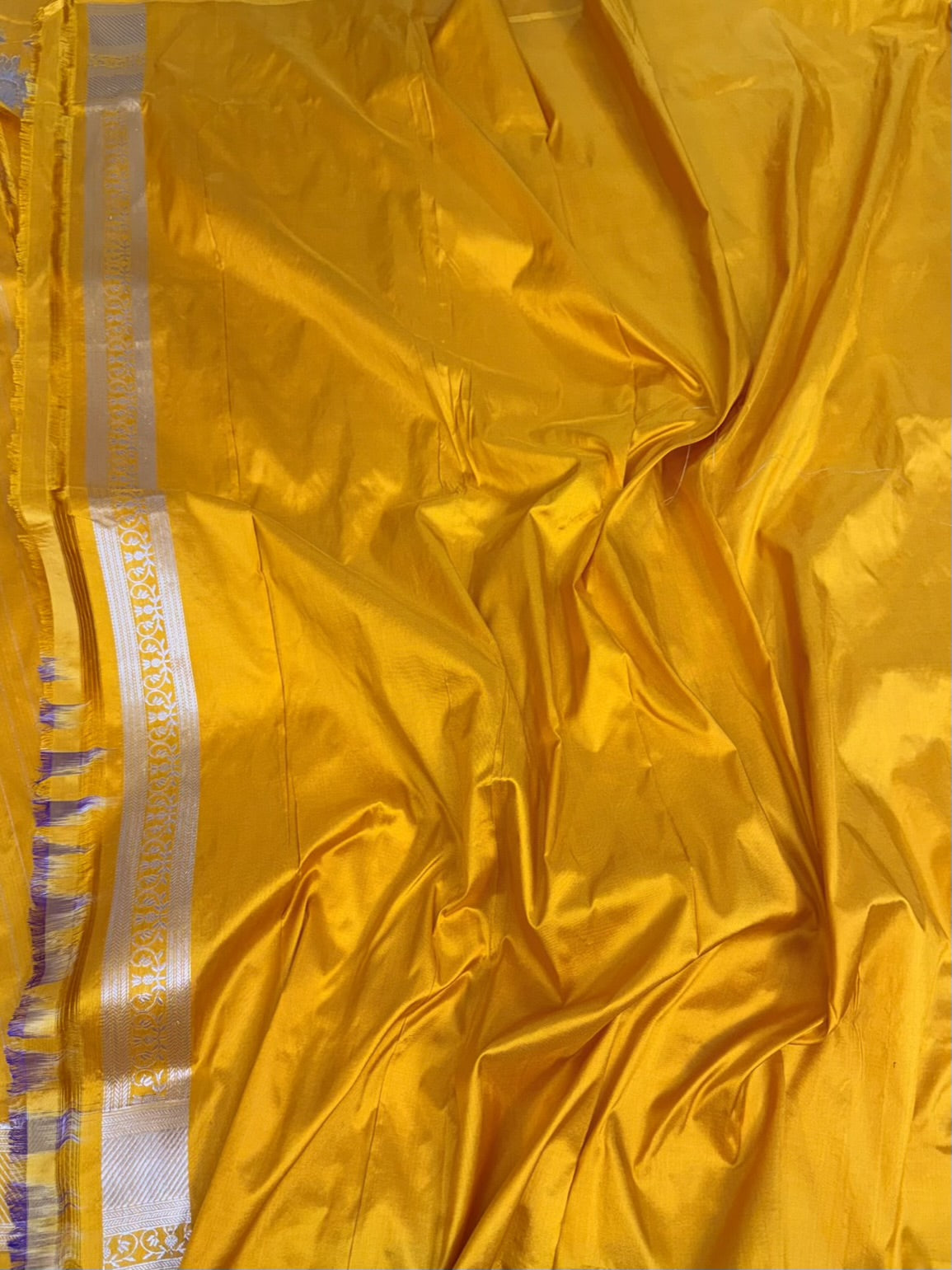 Gold Yellow Handwoven Pure Banarasi Katan Silk Saree