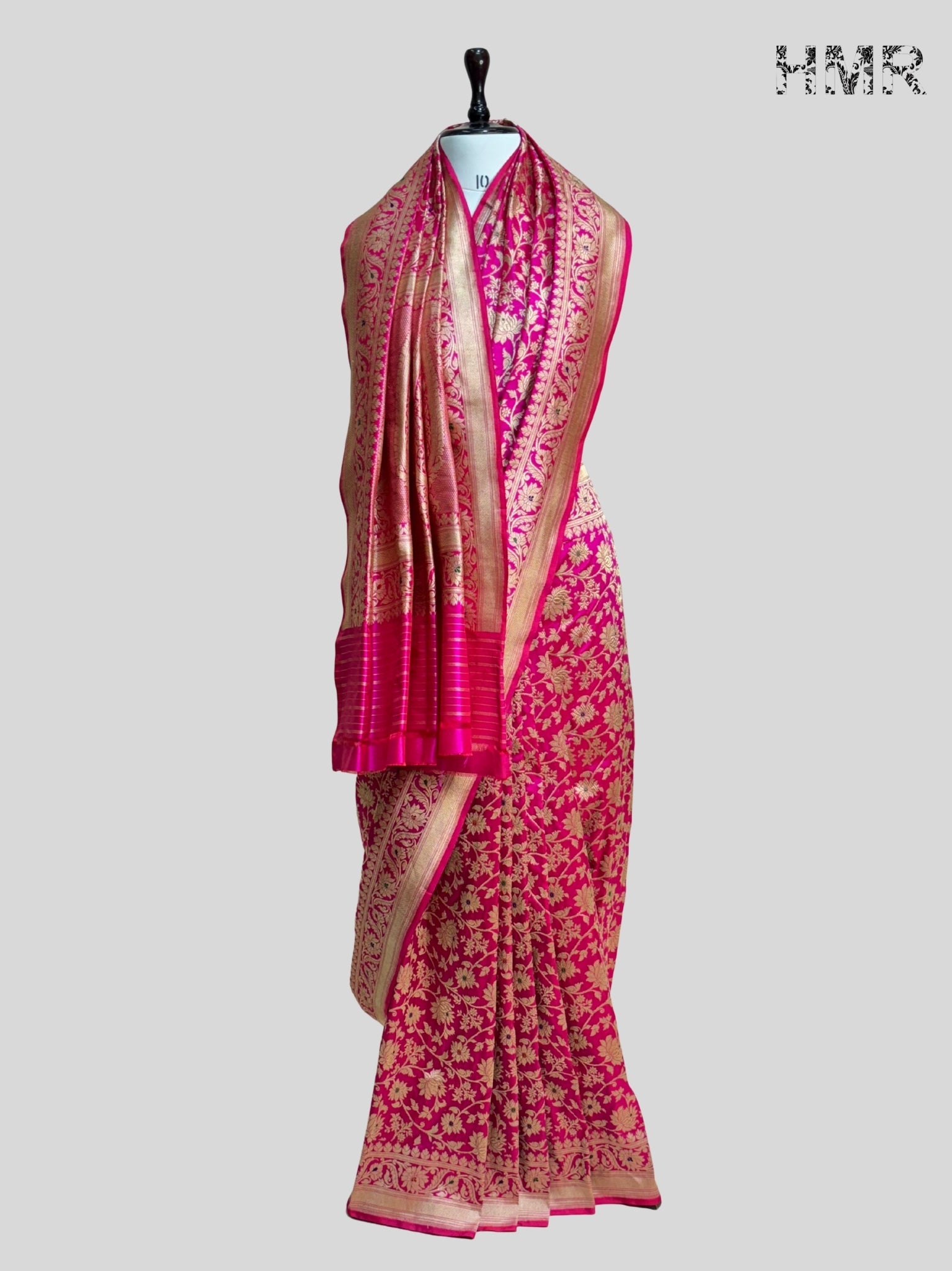 Rani Pink Handwoven Banarasi Pure Silk Saree