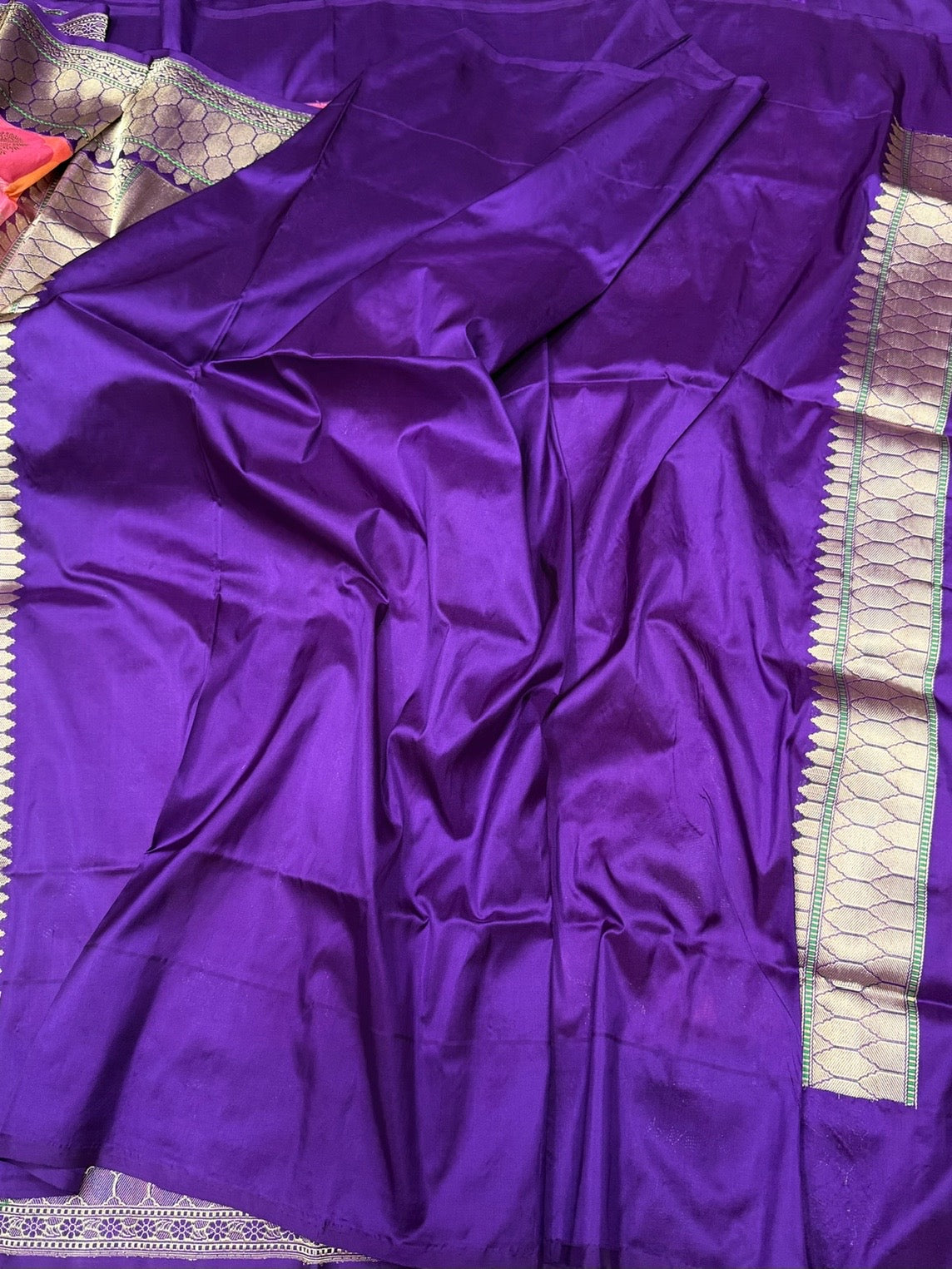 Rani Pink Handwoven Pure Banarasi Rangkaat Saree