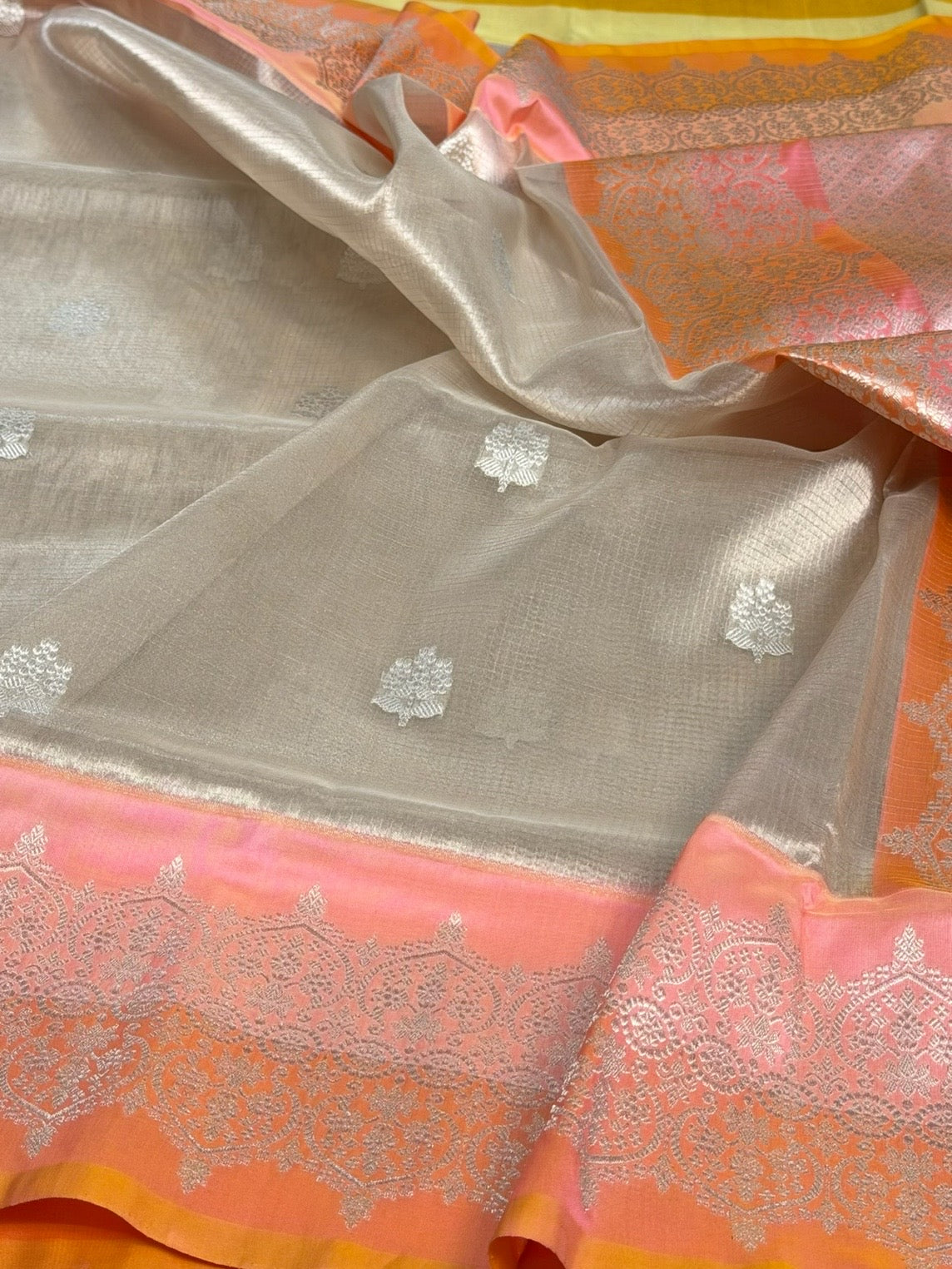 Baby Pink Handwoven Banarasi Pure Tissue Saree